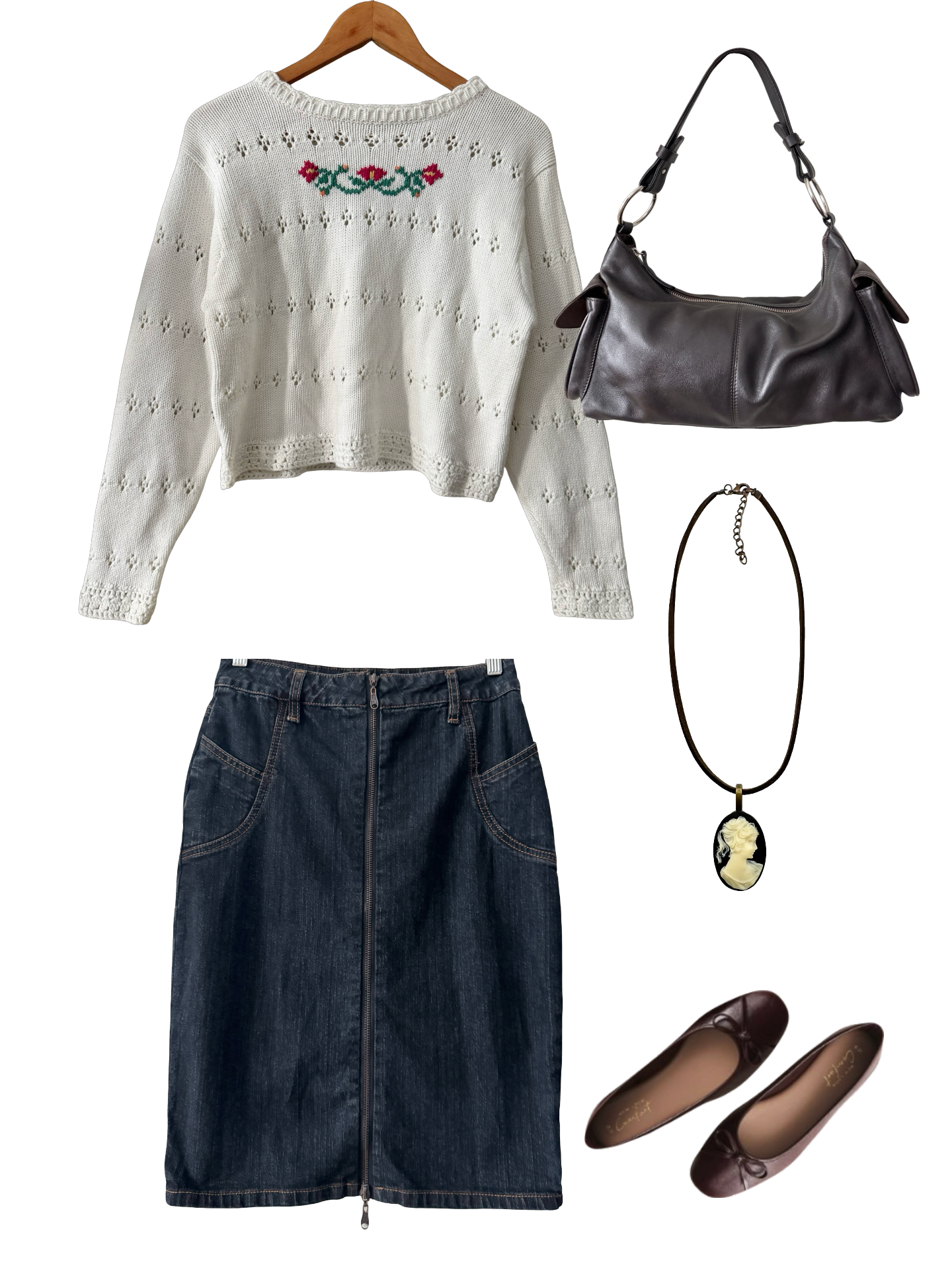 Vintage 90s Cottage Garden Cropped Knit (S-M)