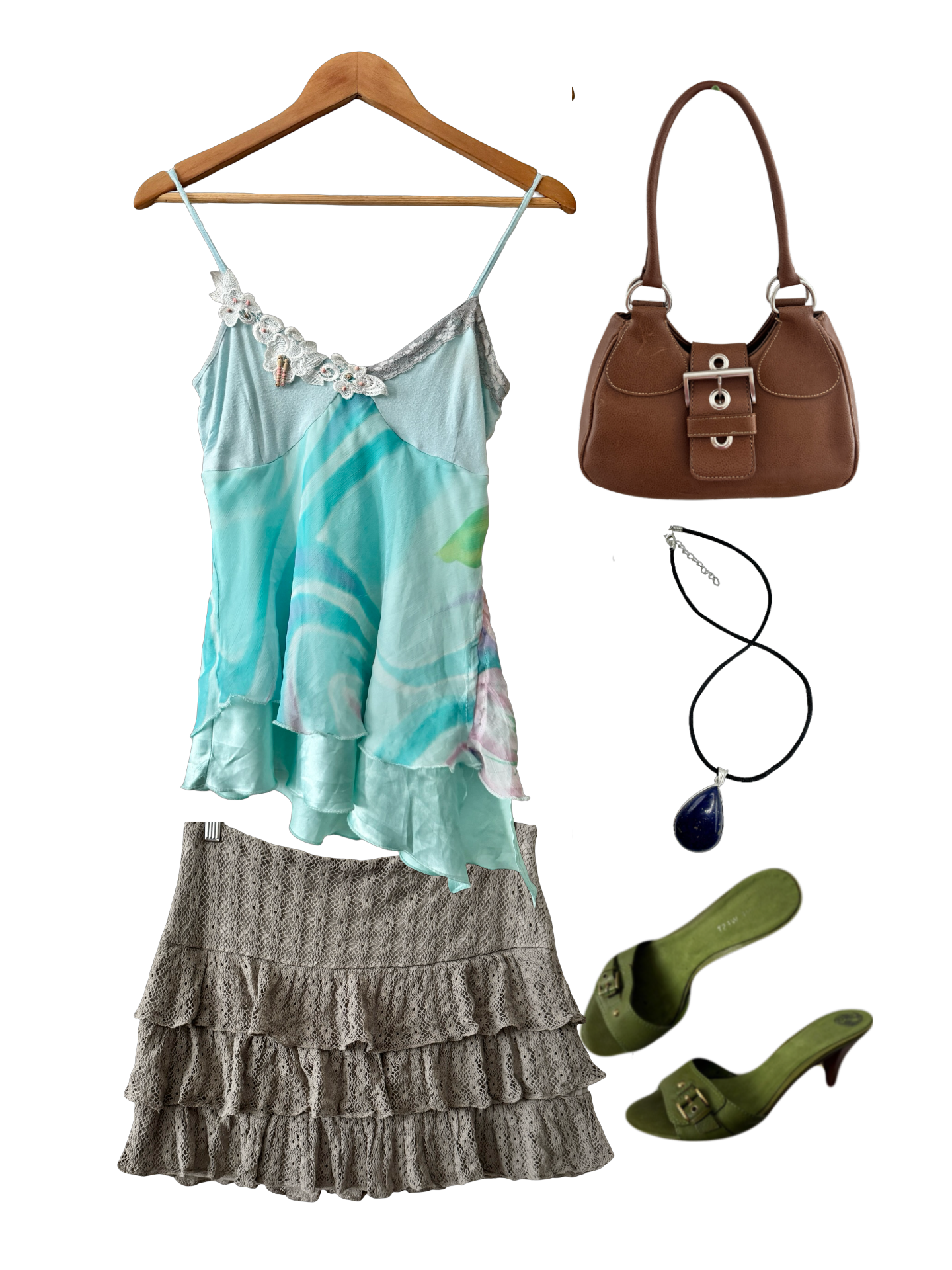 Vintage Y2K Mermaid Lagoon Fairy Cami (S/M)