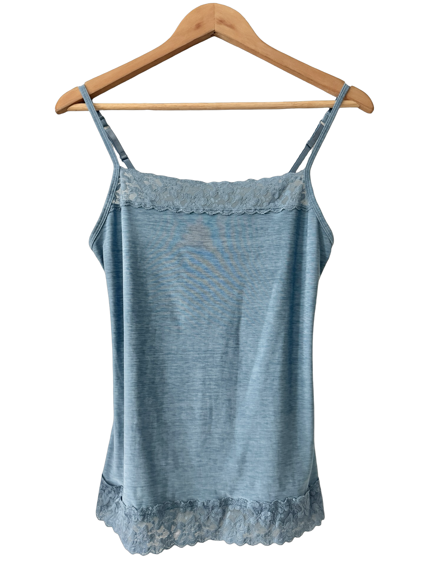 Vintage Y2K Powder Blue Lace Trim Cami (M)