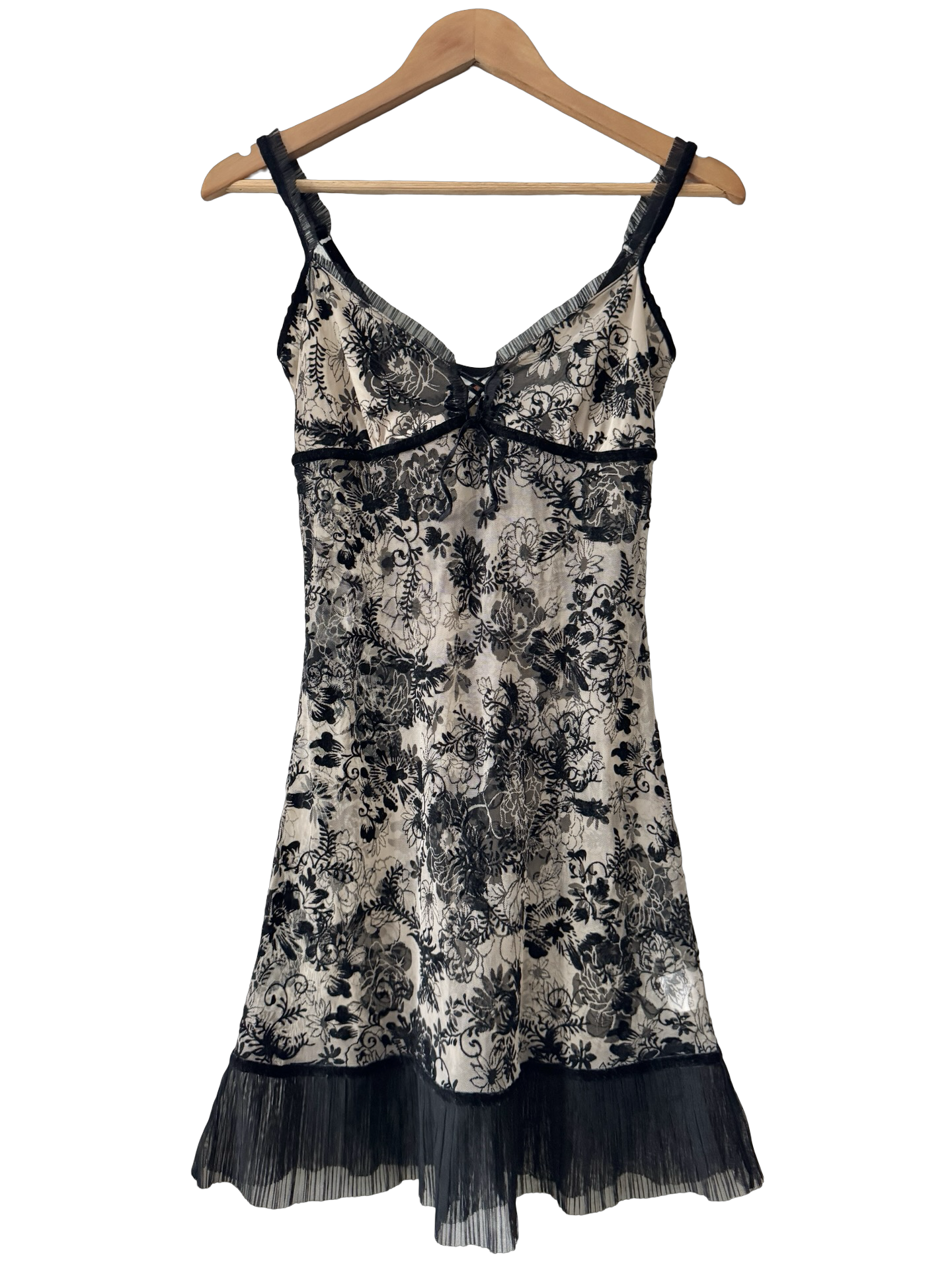 Vintage Y2K Noir Trim Mini Dress (S/M)