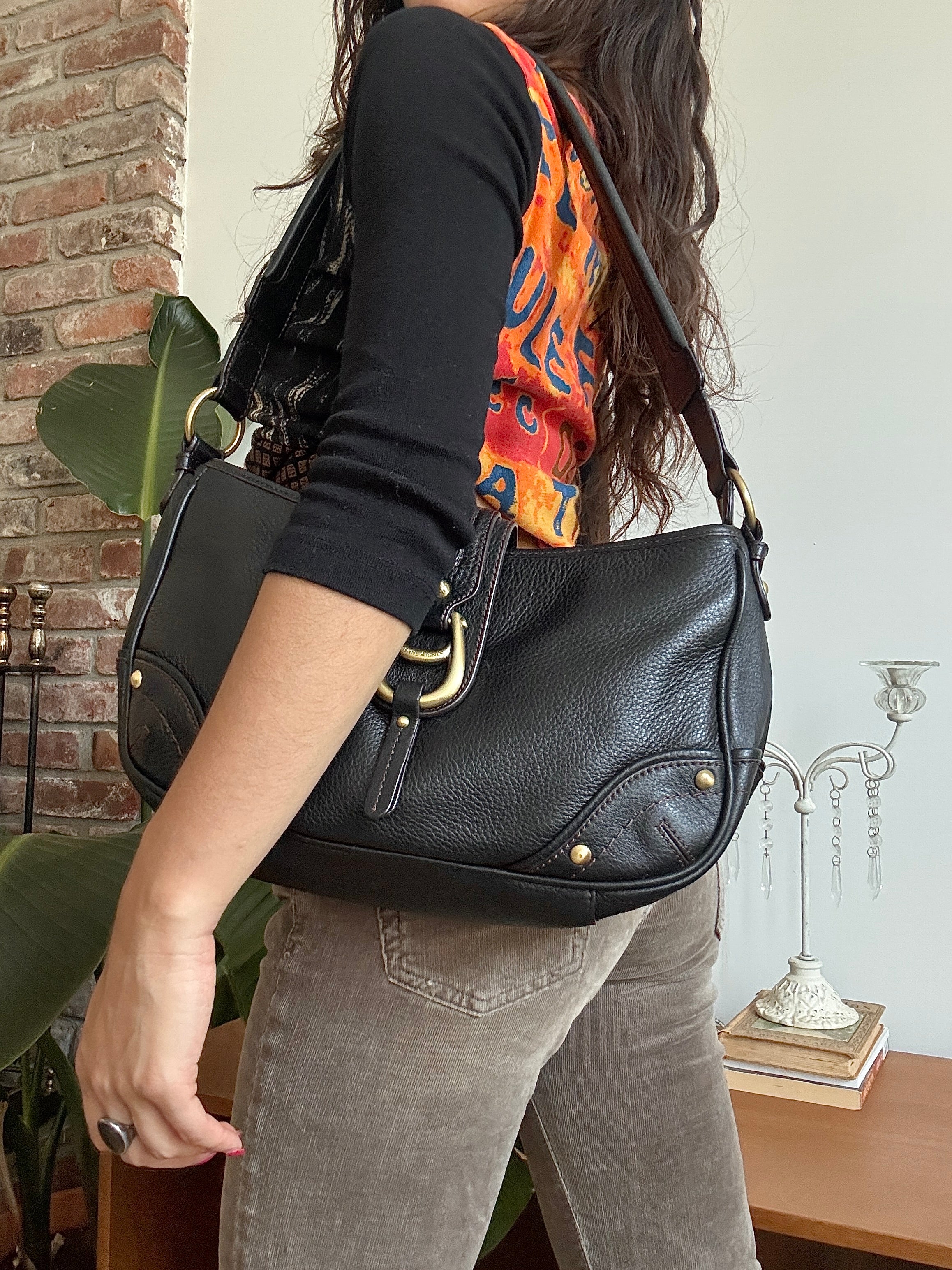 Vintage Y2K Eitienne Aigner Equestrian Black Bag