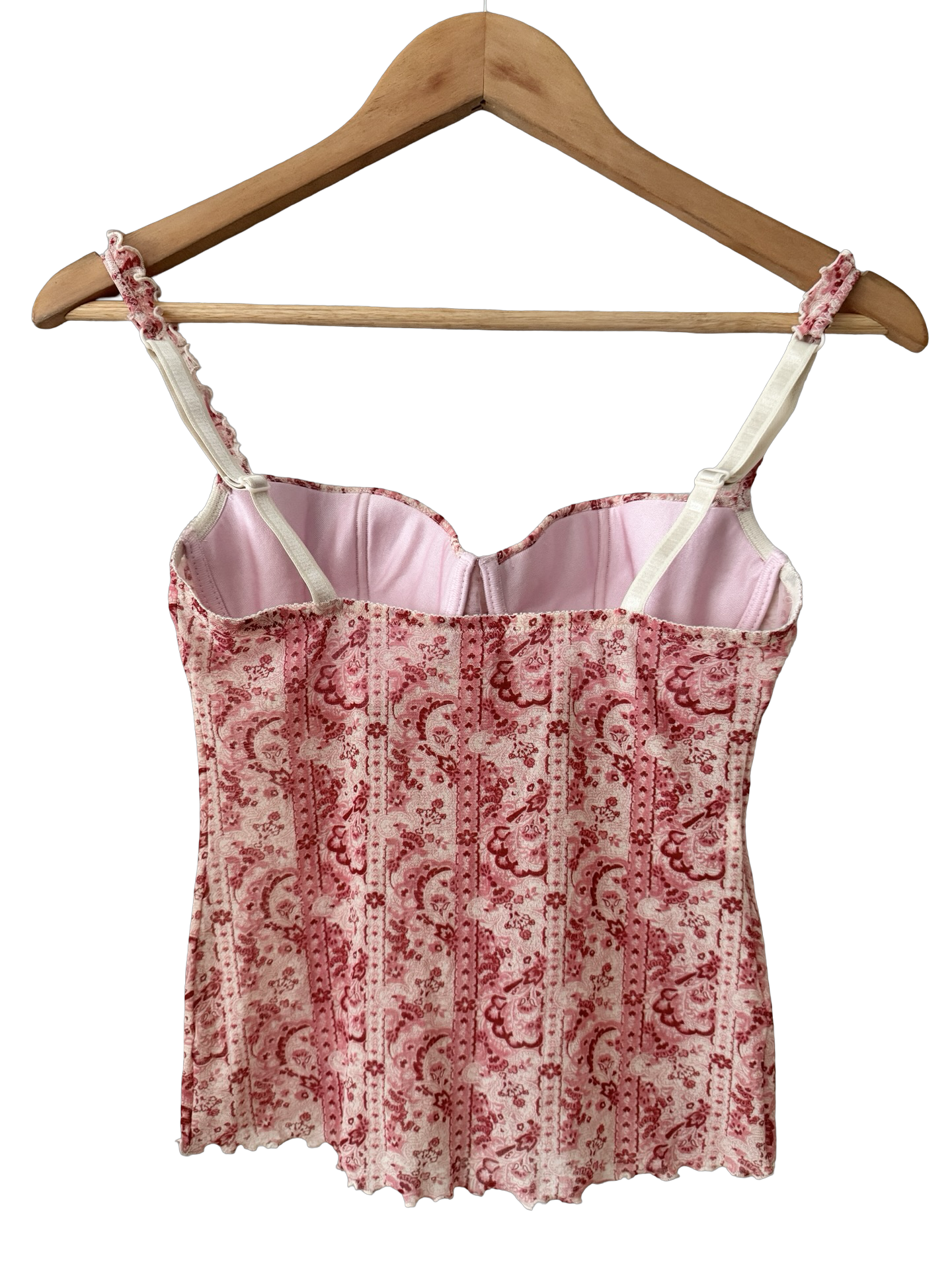 Vintage Y2K Pink Paisley Corset (XS/S)