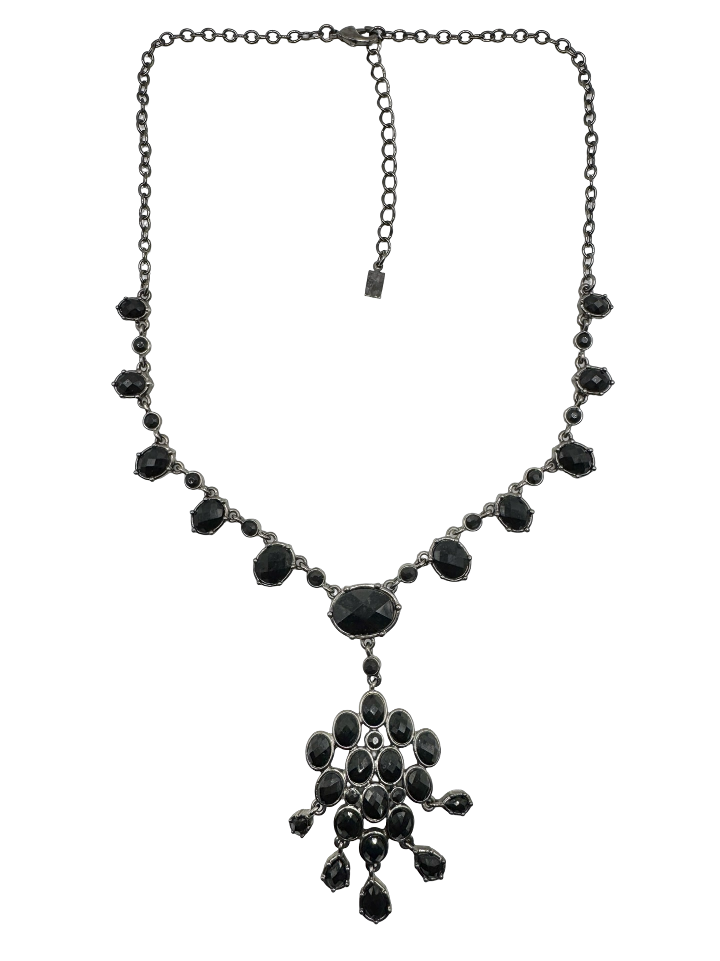 Vintage Midnight Romance Crystal Drop Necklace