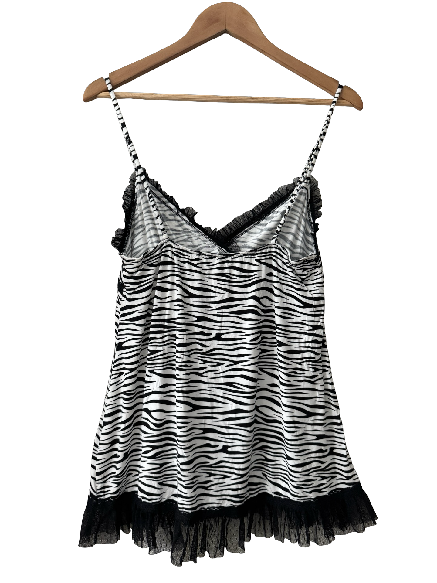 Vintage Y2K Wild Thing Zebra Tulle Cami (L)