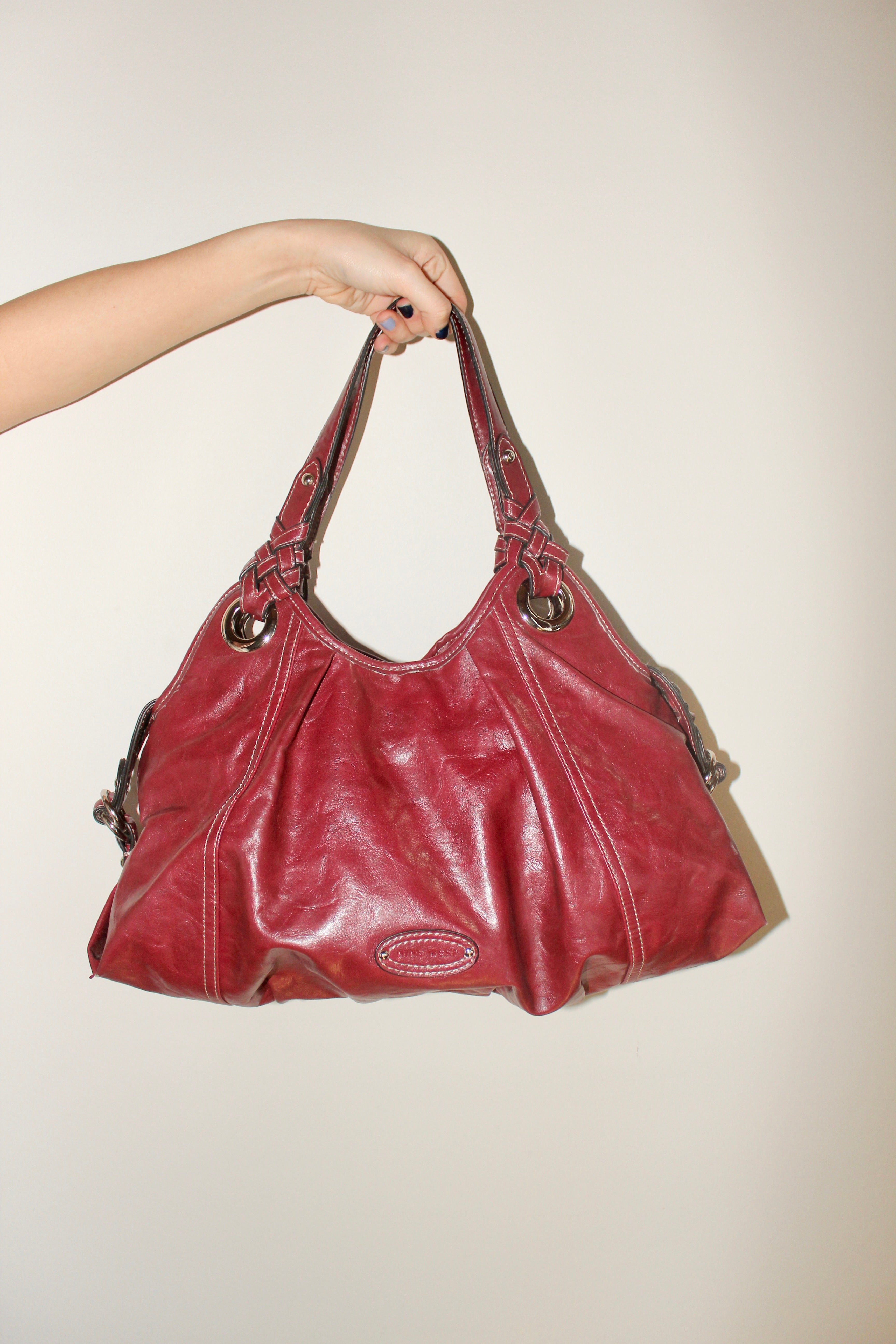 Vintage 90s Cherry Red Slouchy Oversized Purse