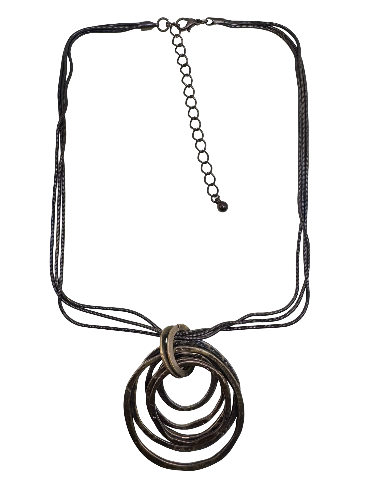 Vintage Sculptural Ring Pendant Necklace