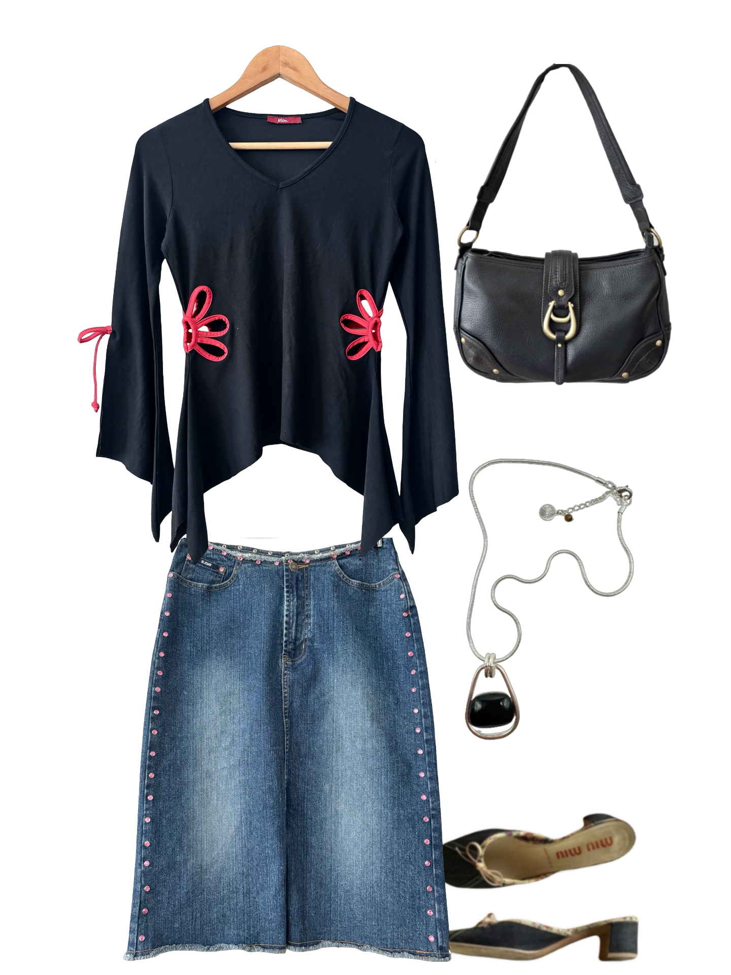 Vintage 90s Cherry Loop Cutout Top (M)