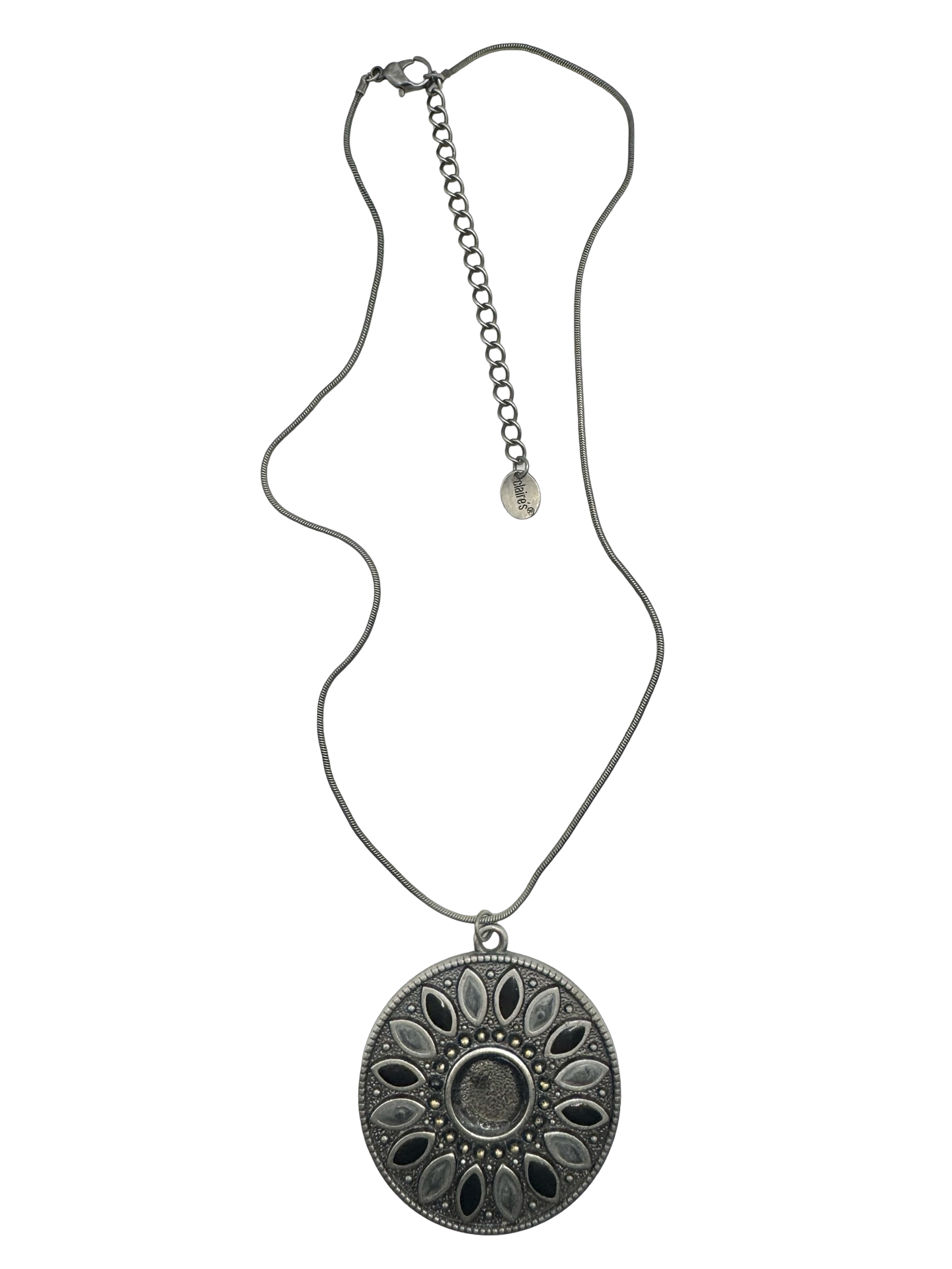 Vintage Y2K Midnight Mandala Medallion Necklace