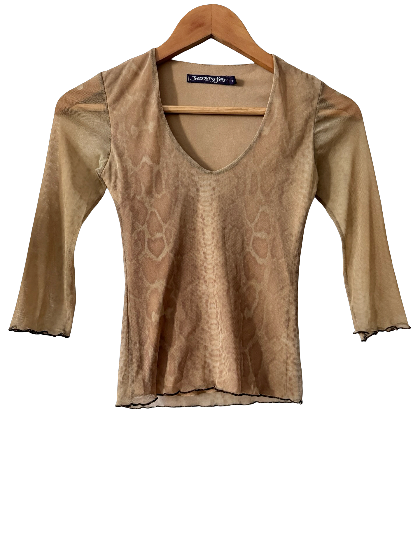 Vintage Y2K Desert Serpent Mesh Top (XS)