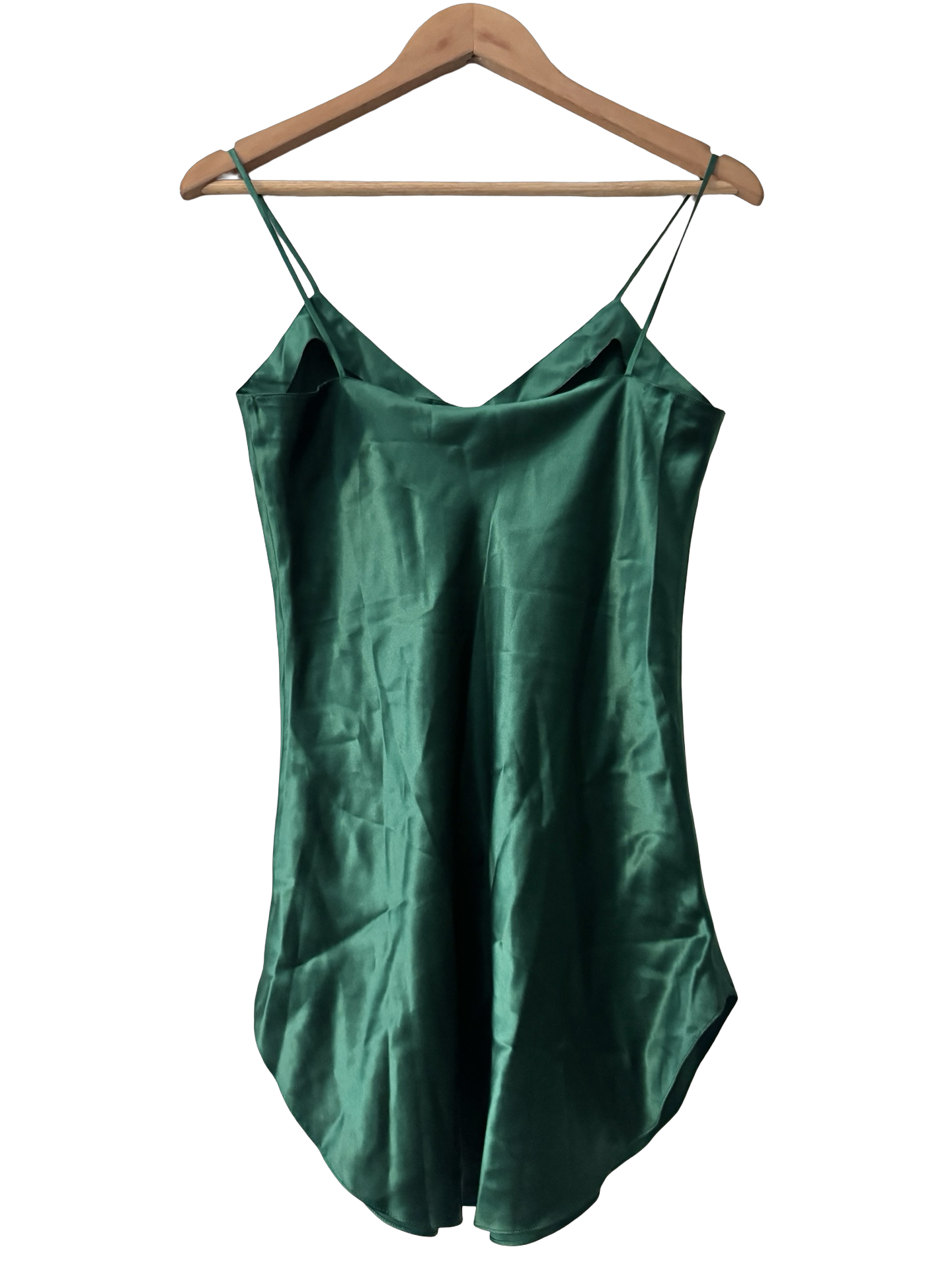 Vintage 90s Emerald Hour Silk Slip Dress (S)