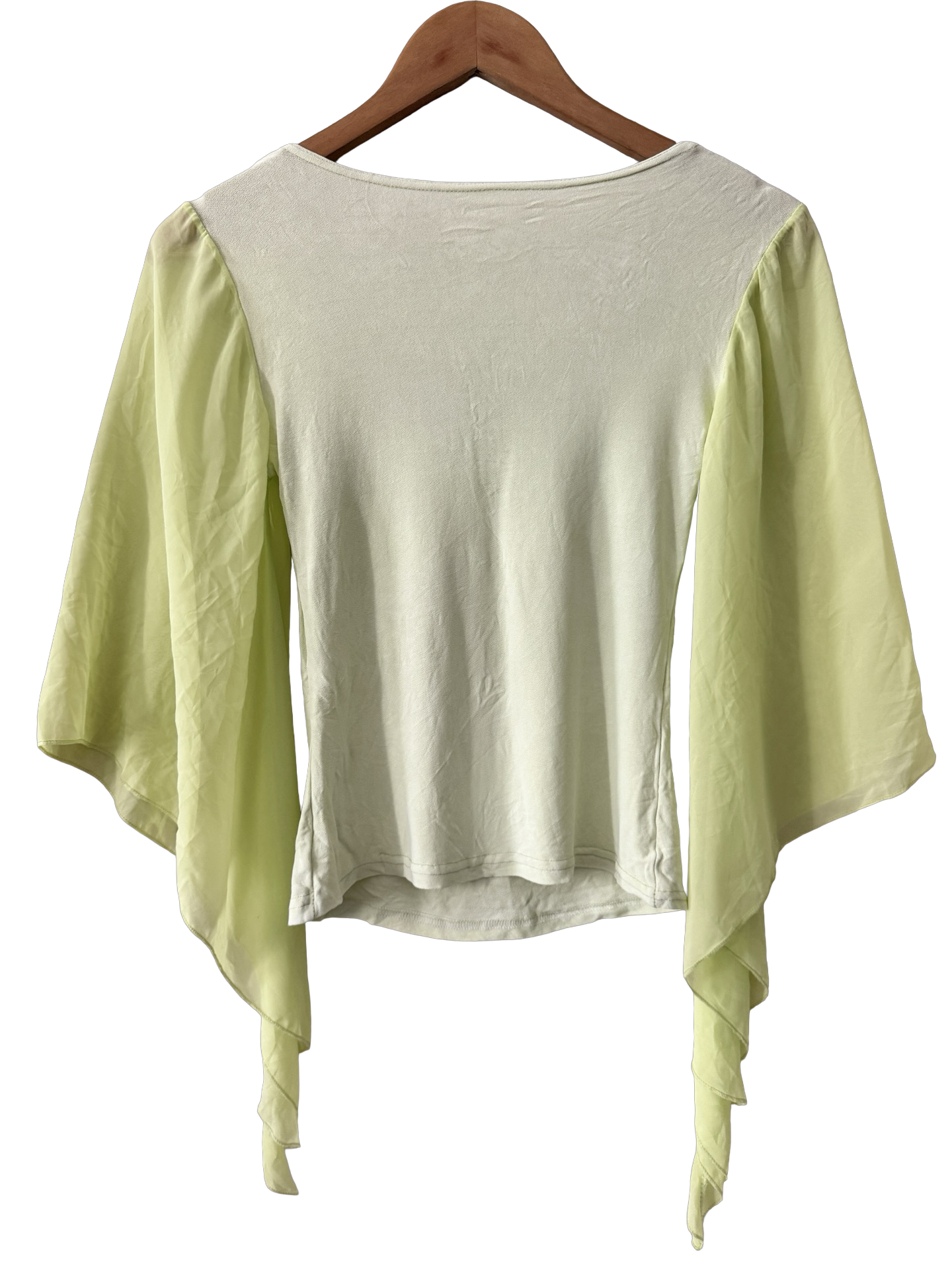 Vintage Y2K Lime Sorbet Flared Sleeve Indie Top (S/M)