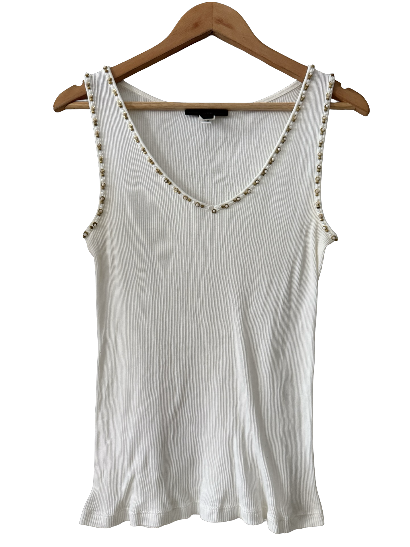 Vintage Y2K Pearl Girl Ribbed Tank (L)