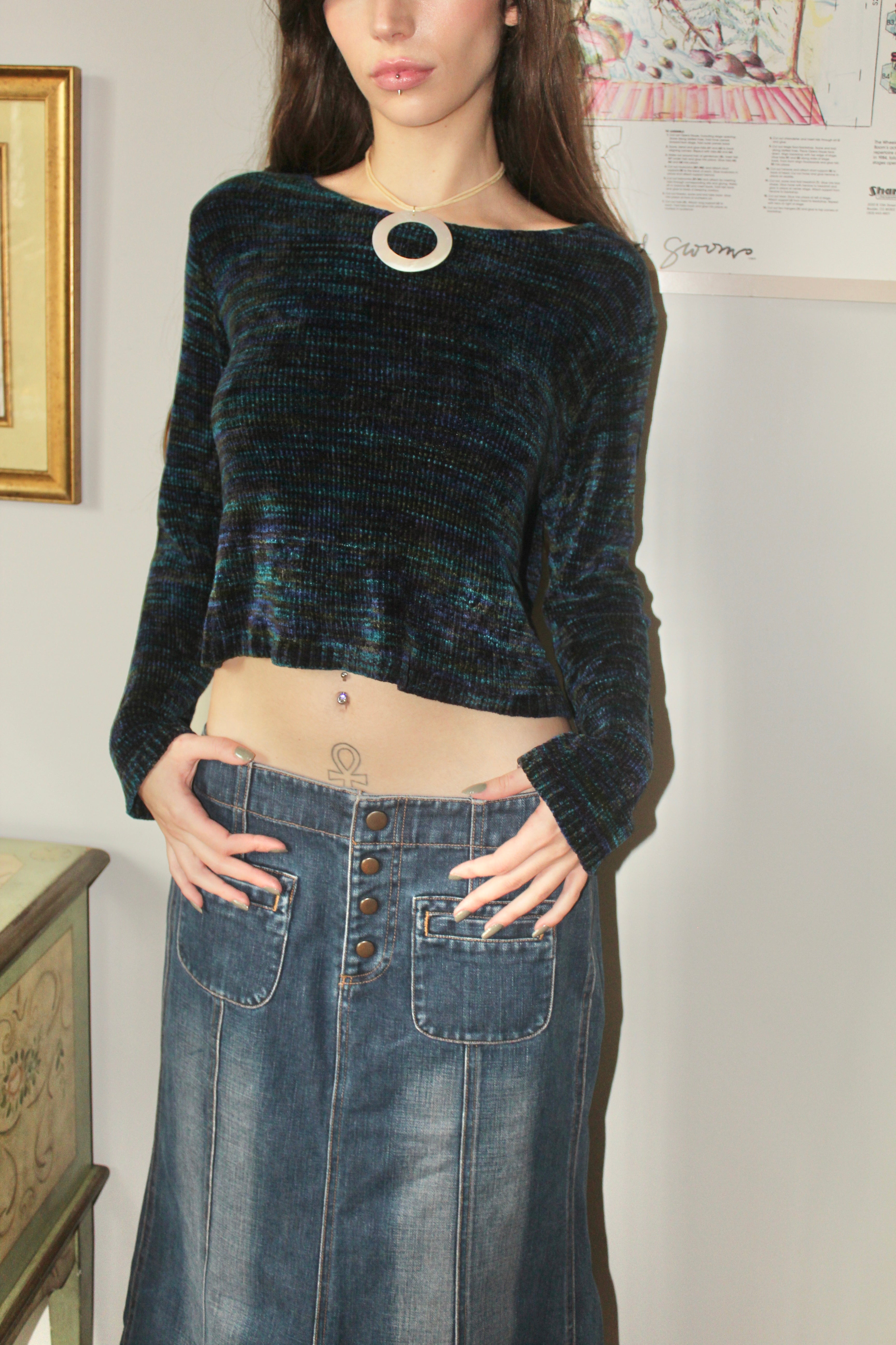 Vintage 90s Cozy Melange Chenille Knit (S)