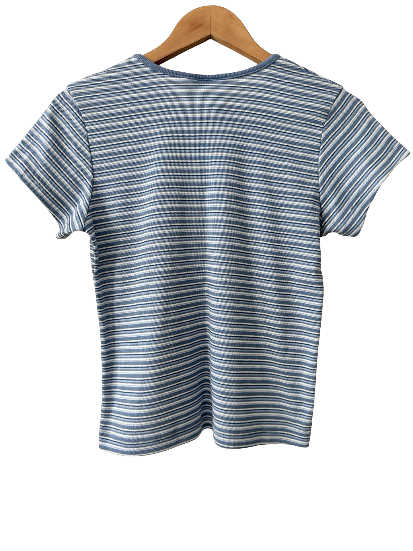 Vintage 90s Casara Blue Stripe Baby Tee (S/M)