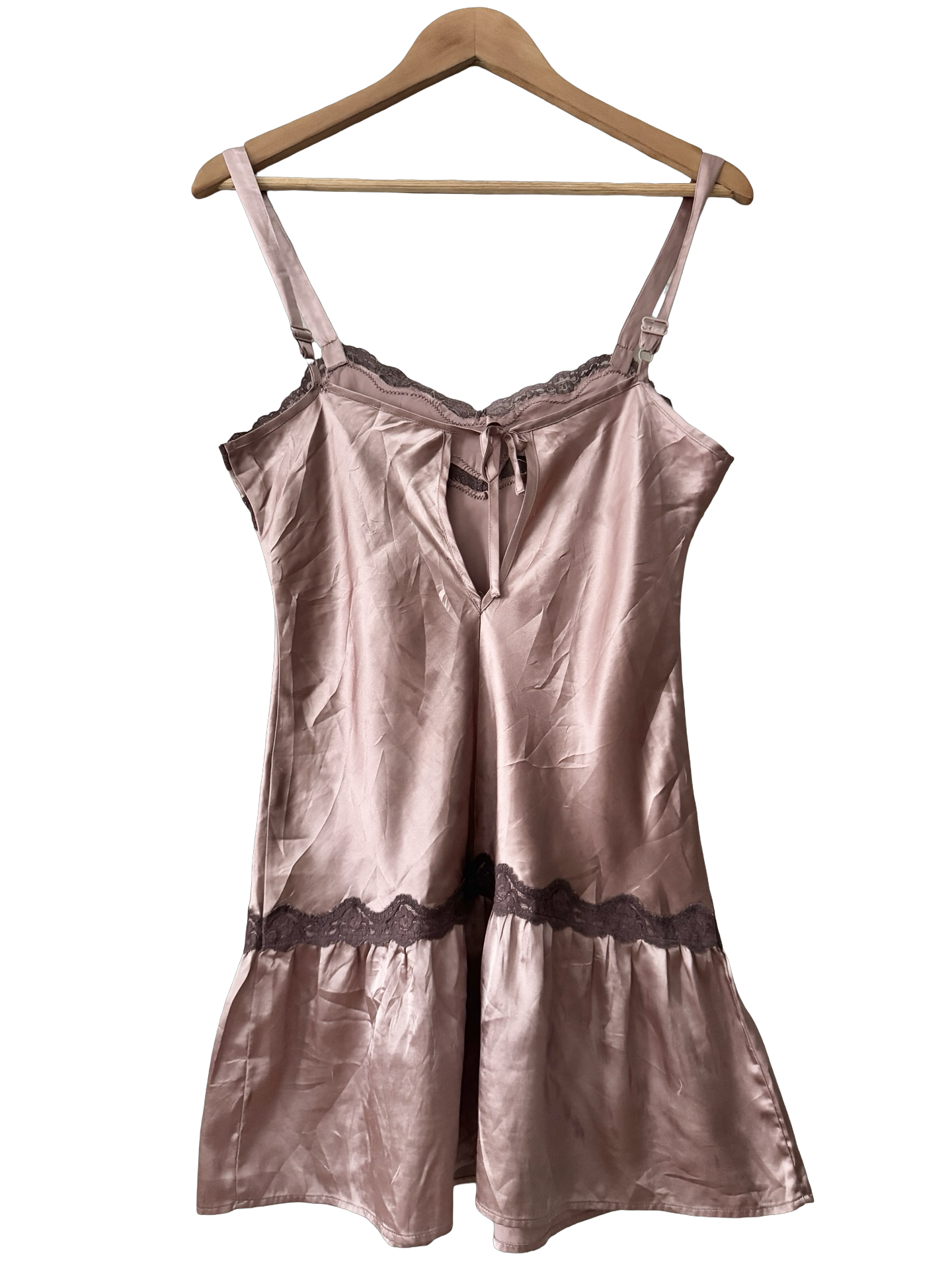 Vintage Y2K Rosewater Satin Mini Dress (S/M)