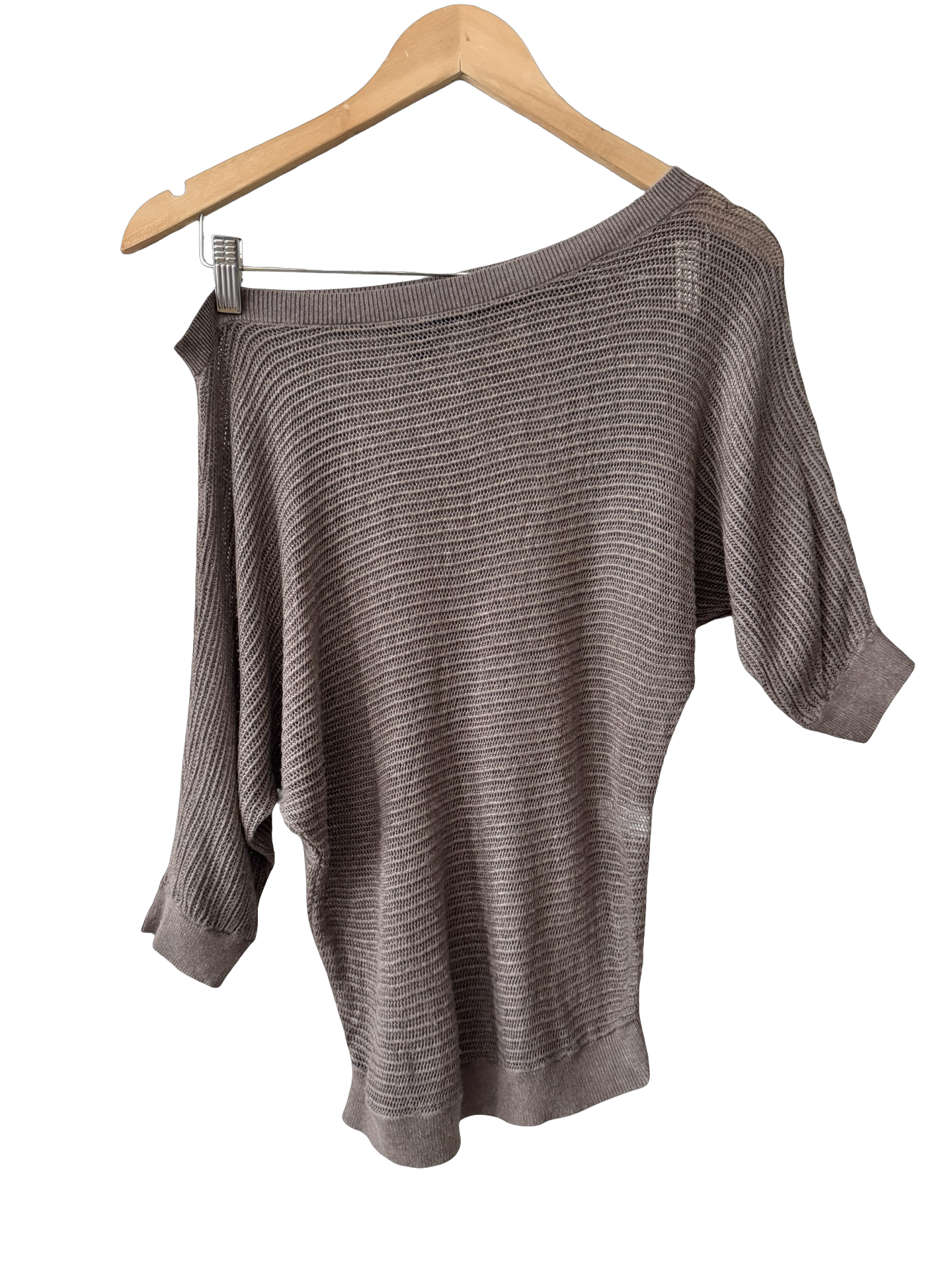 Vintage Mocha Lightweight Mesh Knit Top (M/L)