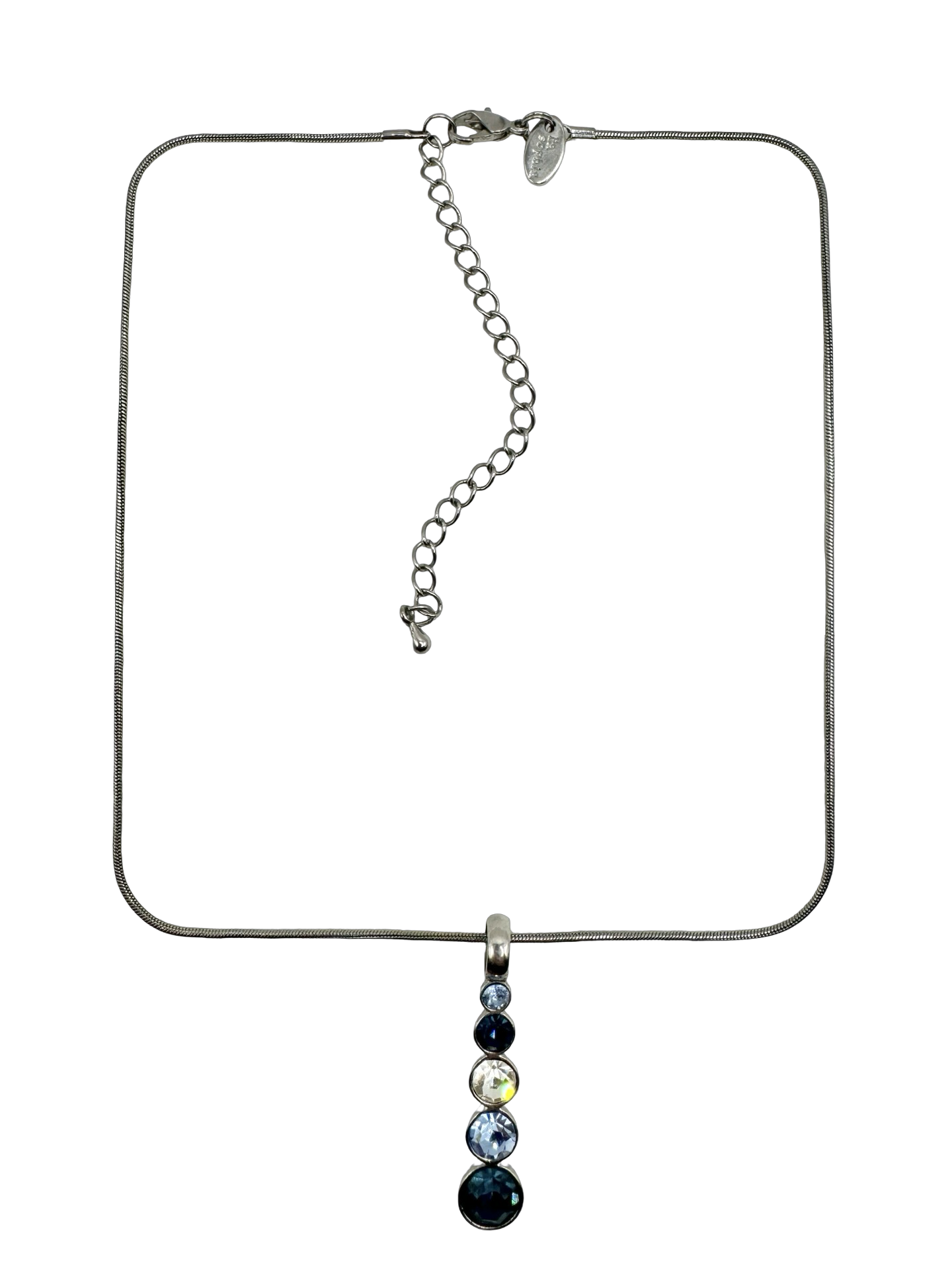 Vintage Y2K Blue Hour Crystal Cascade Necklace
