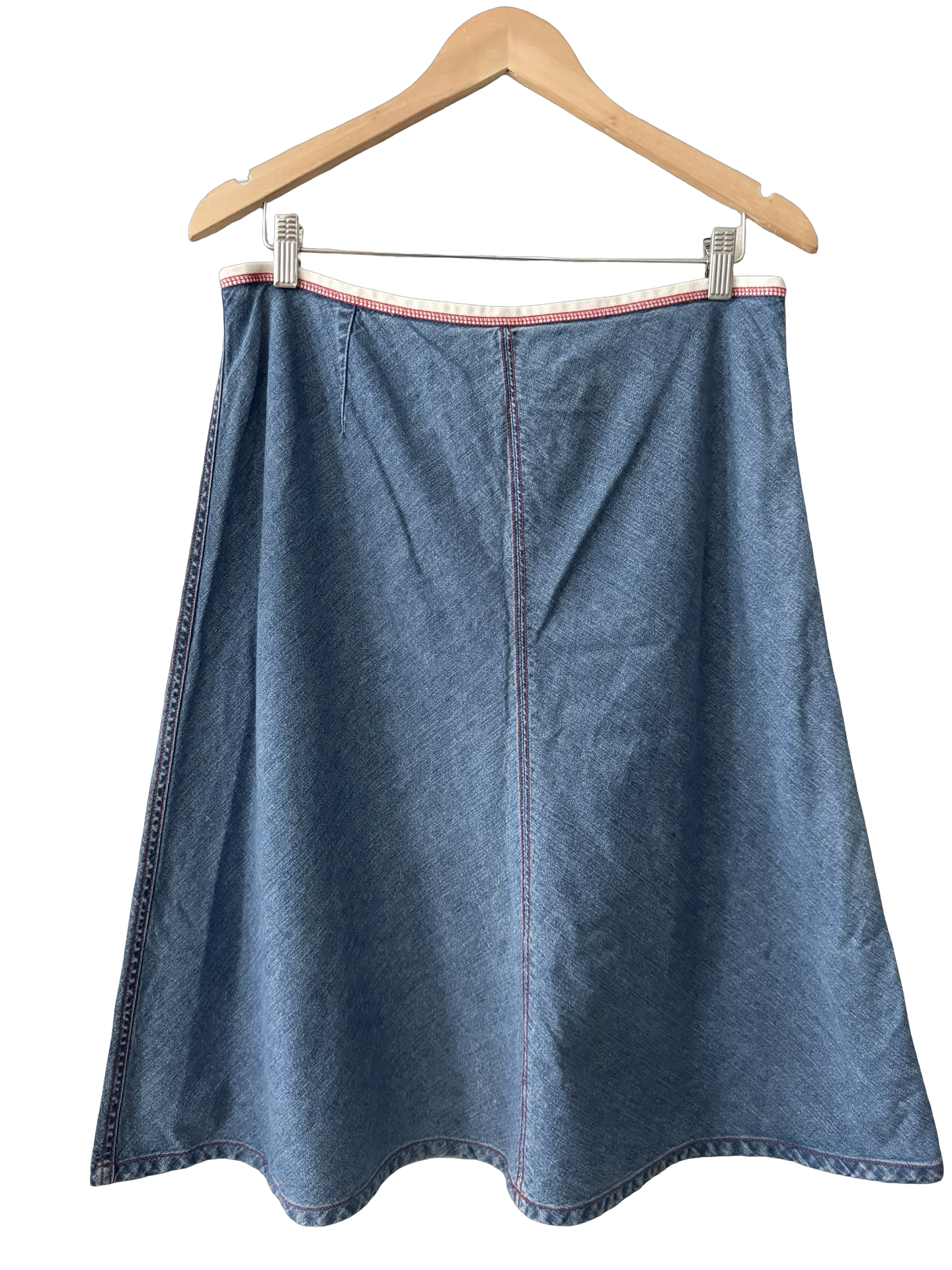 Vintage 90s Willie Smith Lace Up Denim Midi Skirt (M)