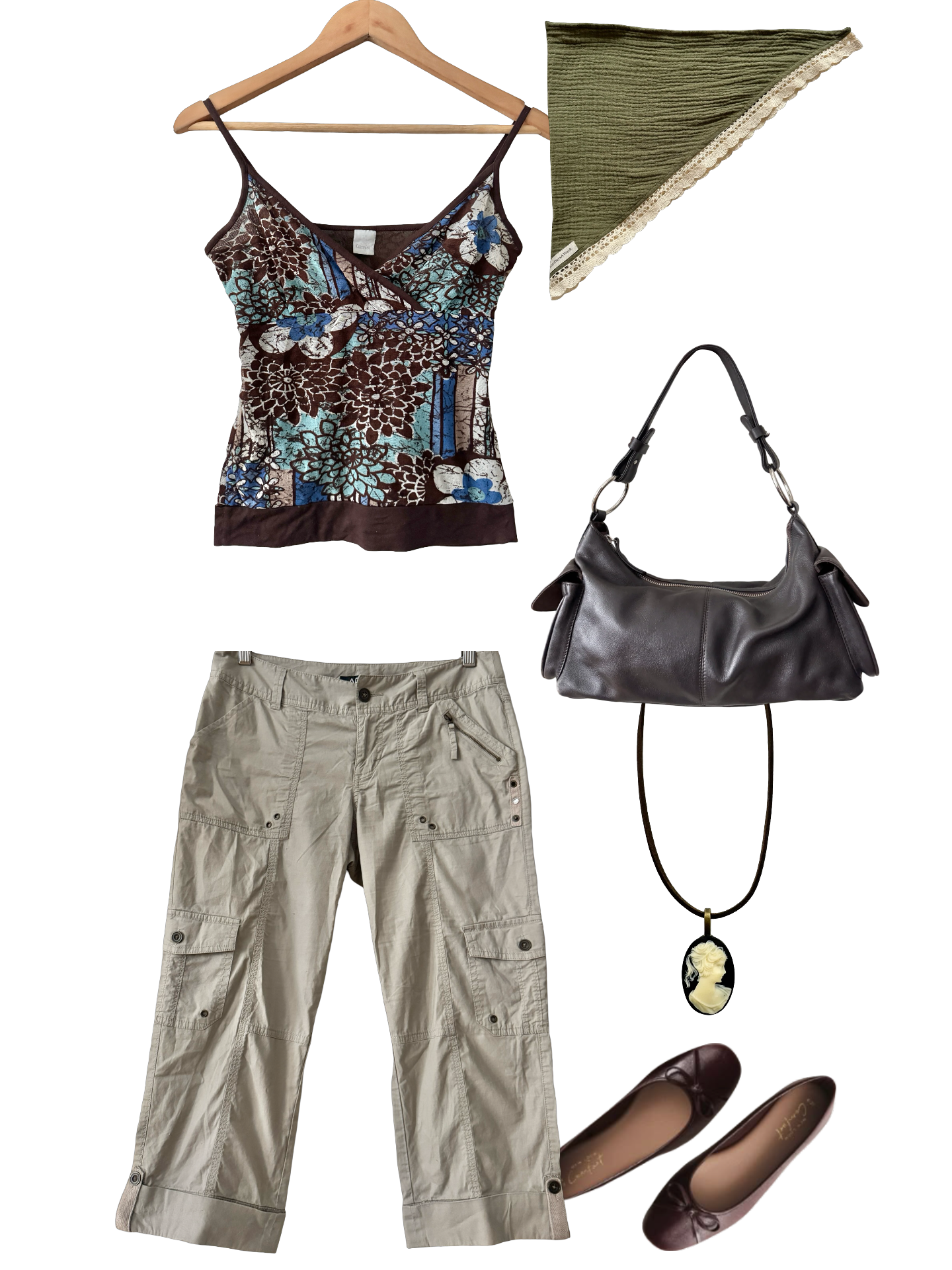 Vintage Y2K Utility Girl Cargo Capris (S-M)