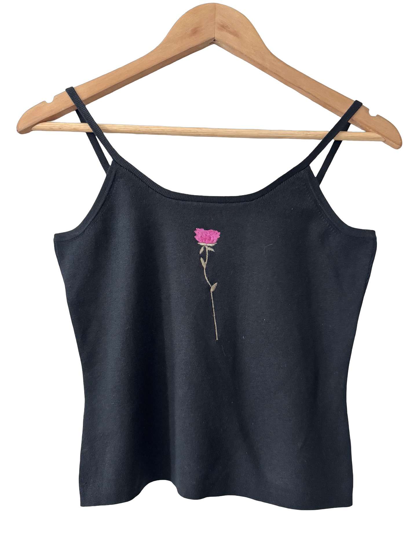 Vintage Y2K Midnight Rose Knit Tank (S/M)