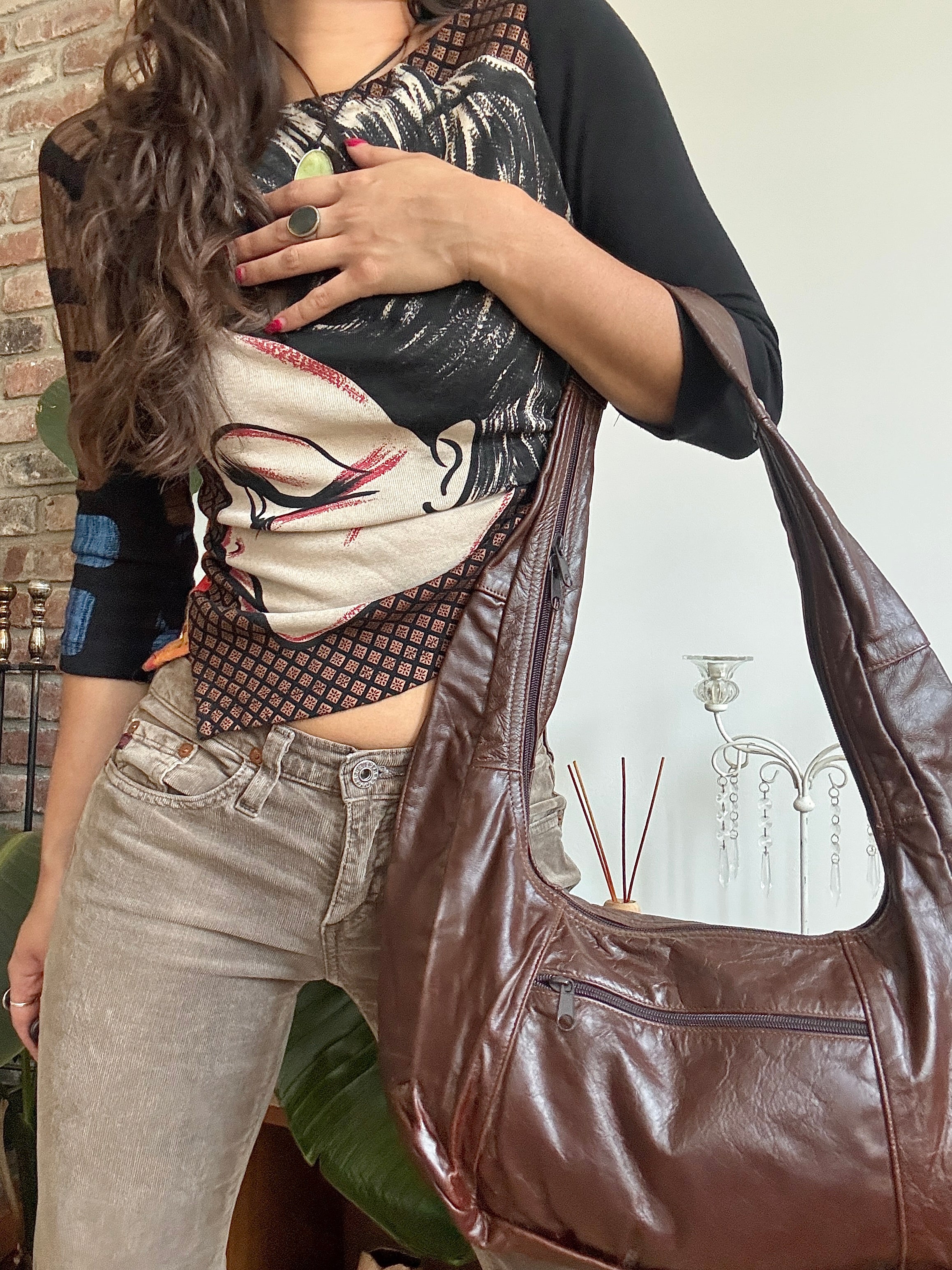 Vintage Y2K Espresso Everyday Leather Hobo