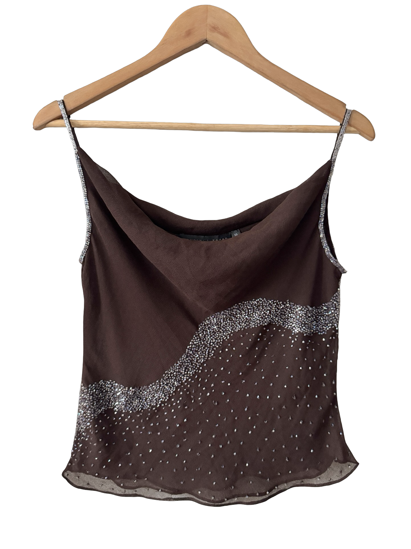 Vintage 90s Chocolate Silk Stardust Cami (M)