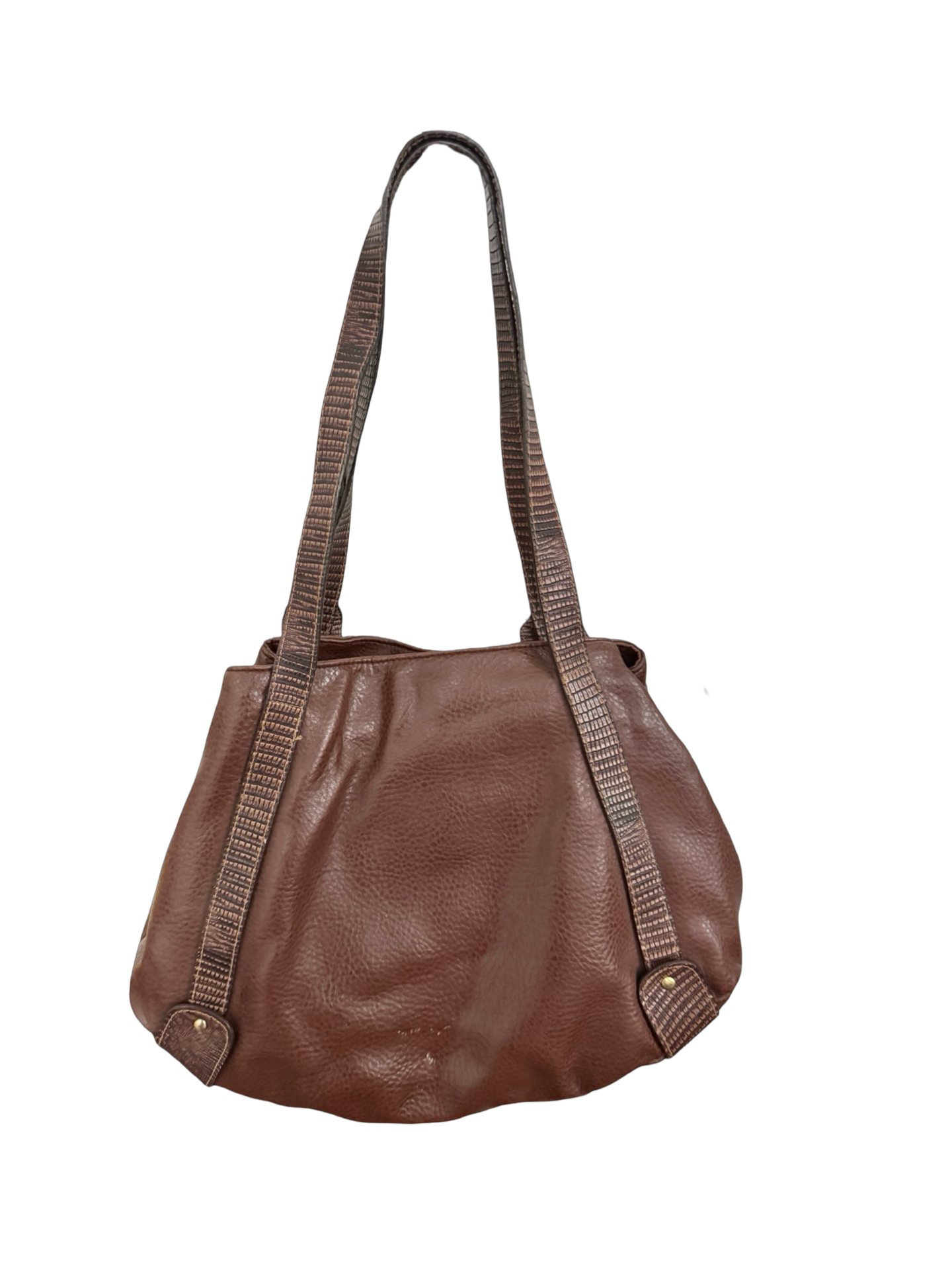 Vintage Y2K Chocolate Buckle-Up Slouch Tote