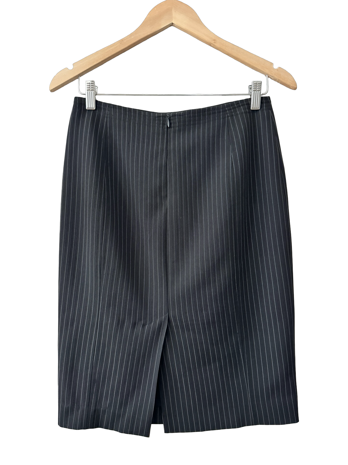 Vintage 90s Pinstripe Office Muse Midi Skirt (S/M)