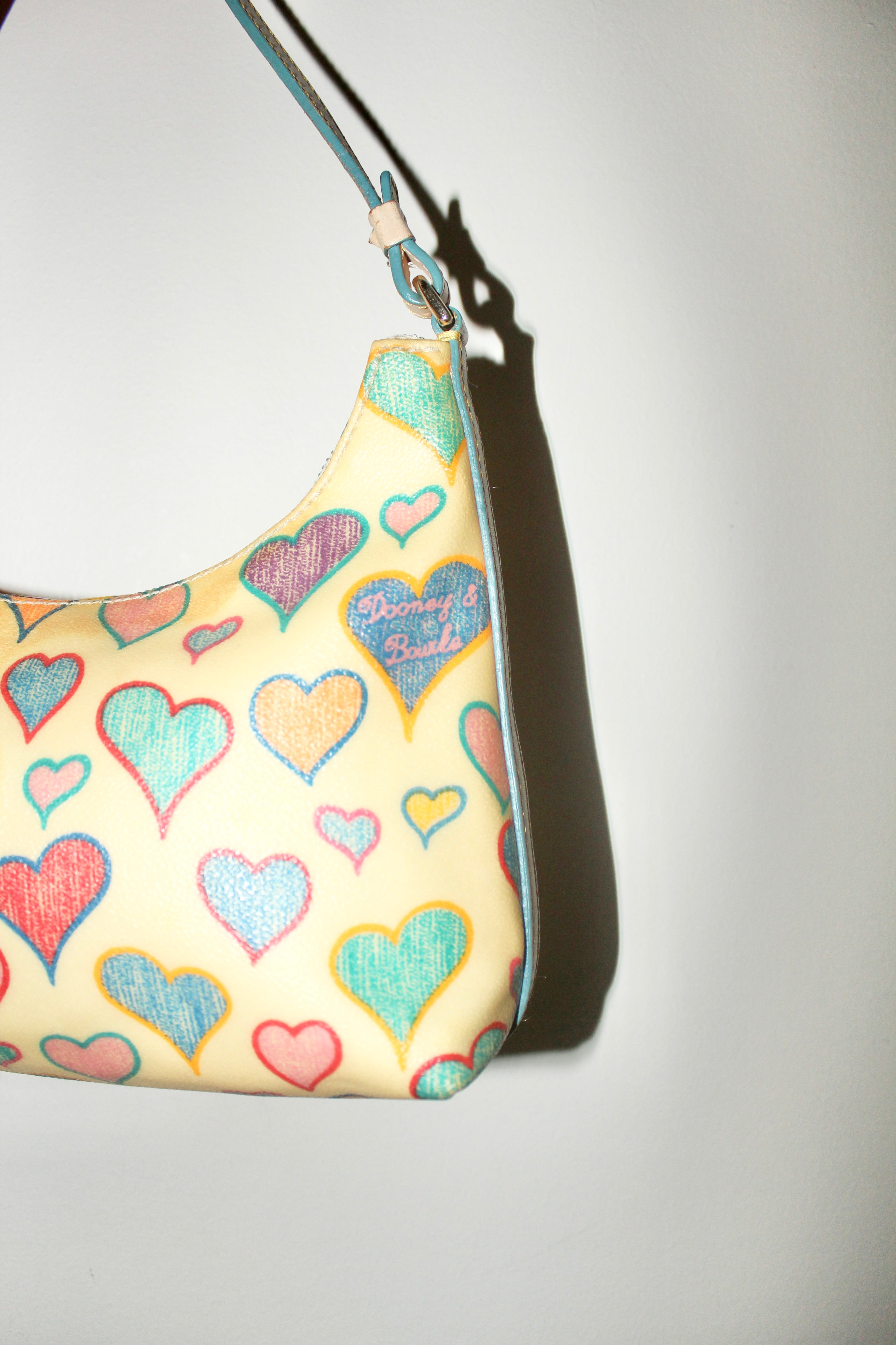 Vintage 90s Multicolored Heart Shoulder Purse