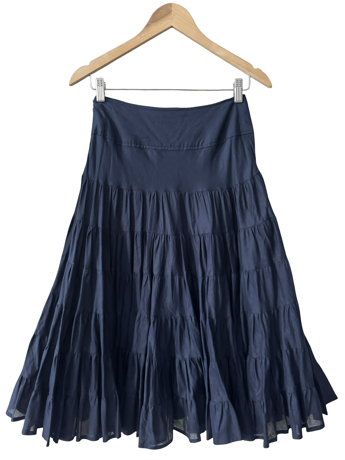Vintage Y2K Midnight Waltz Tiered Midi Skirt (S)