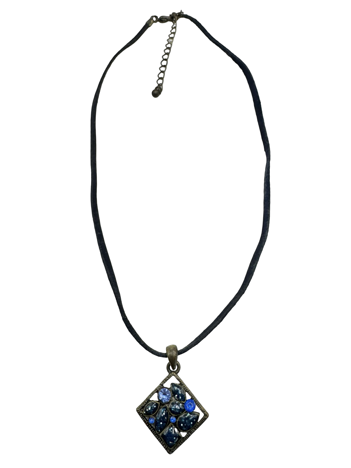 Vintage Y2K Midnight Mosaic Pendant Necklace