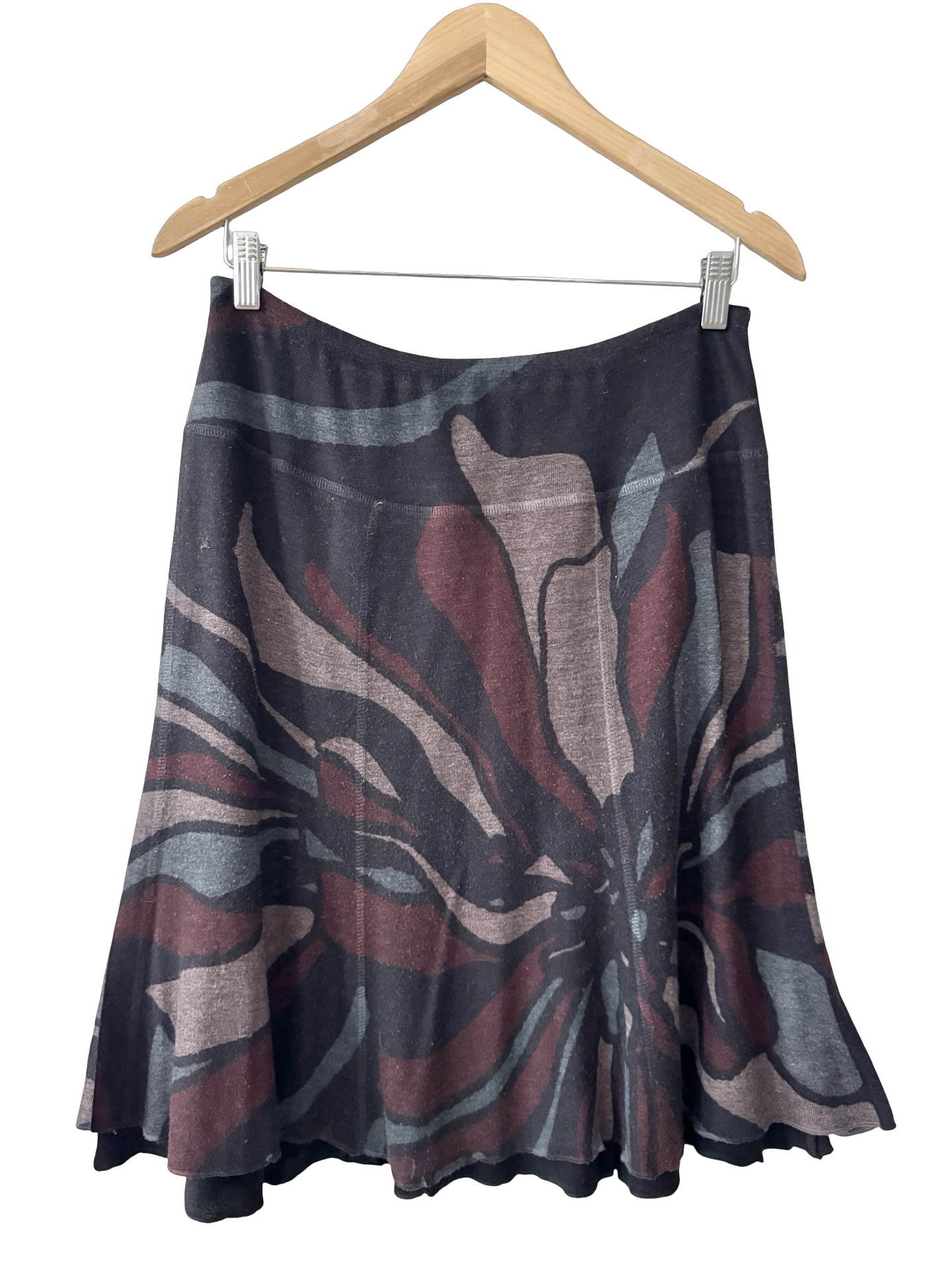 Vintage 90s Midnight Bloom Knit Skirt (M)