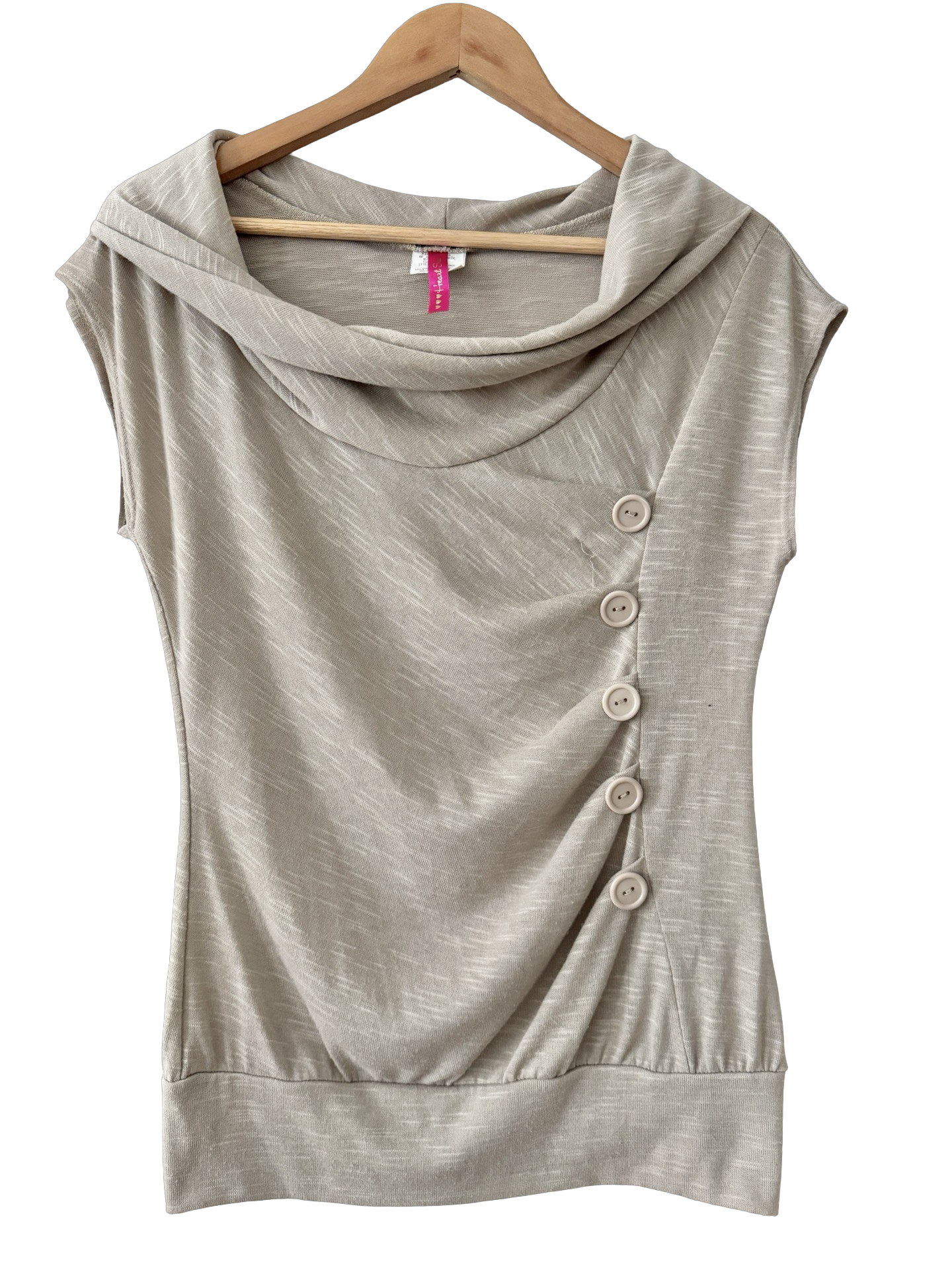 Vintage 90s Oyster Draped Button Top (L)