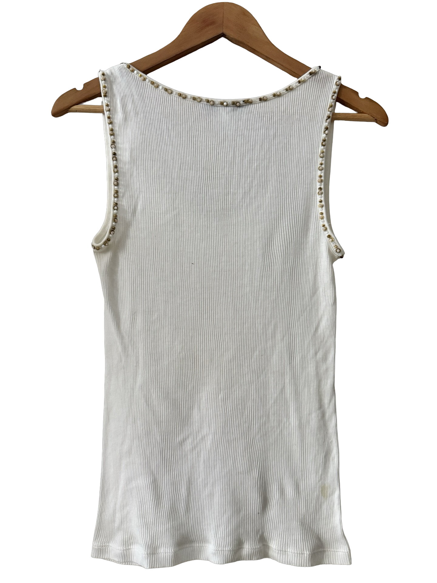 Vintage Y2K Pearl Girl Ribbed Tank (L)