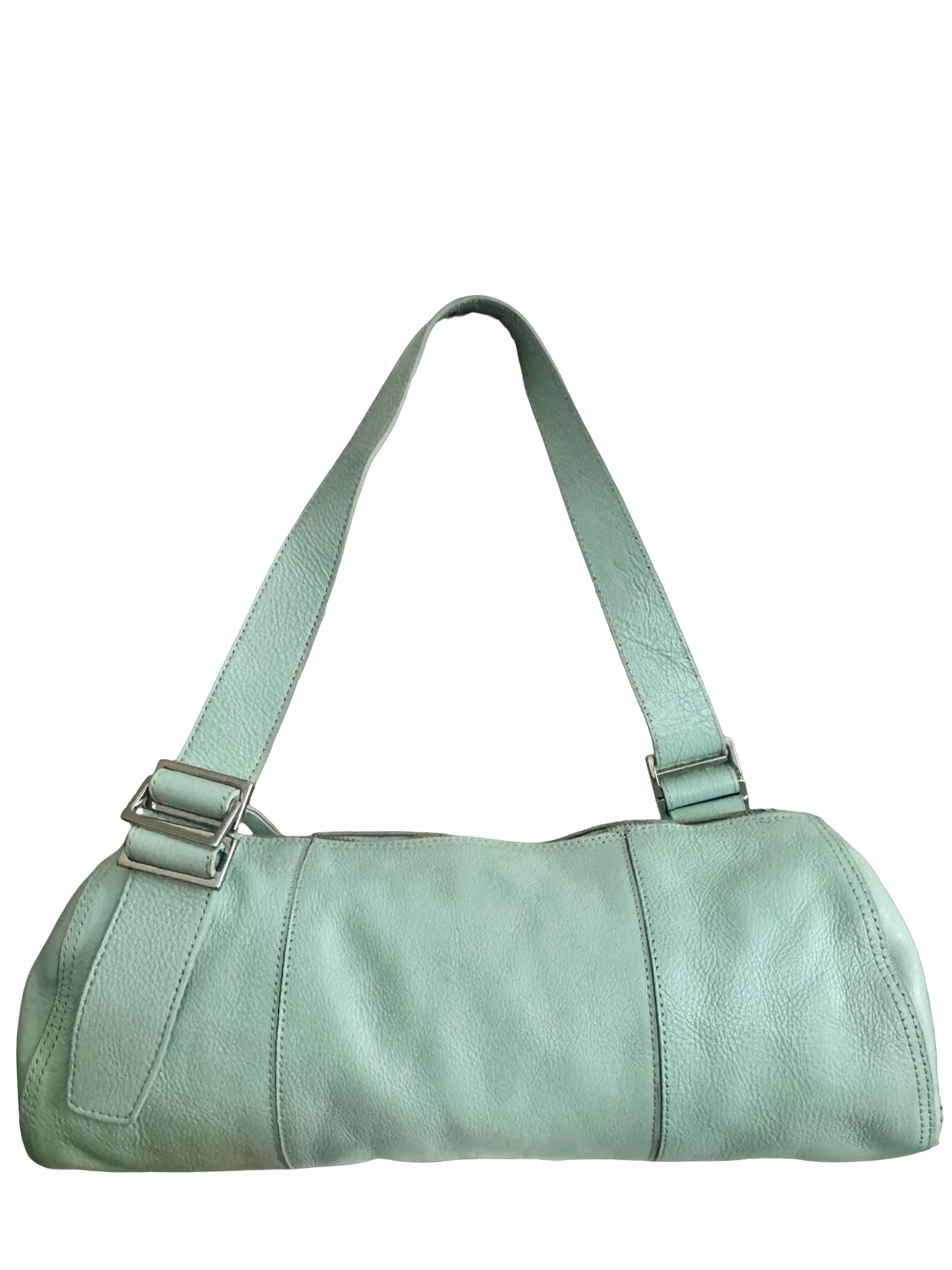 Vintage Y2K Seafoam Leather Barrel Bag