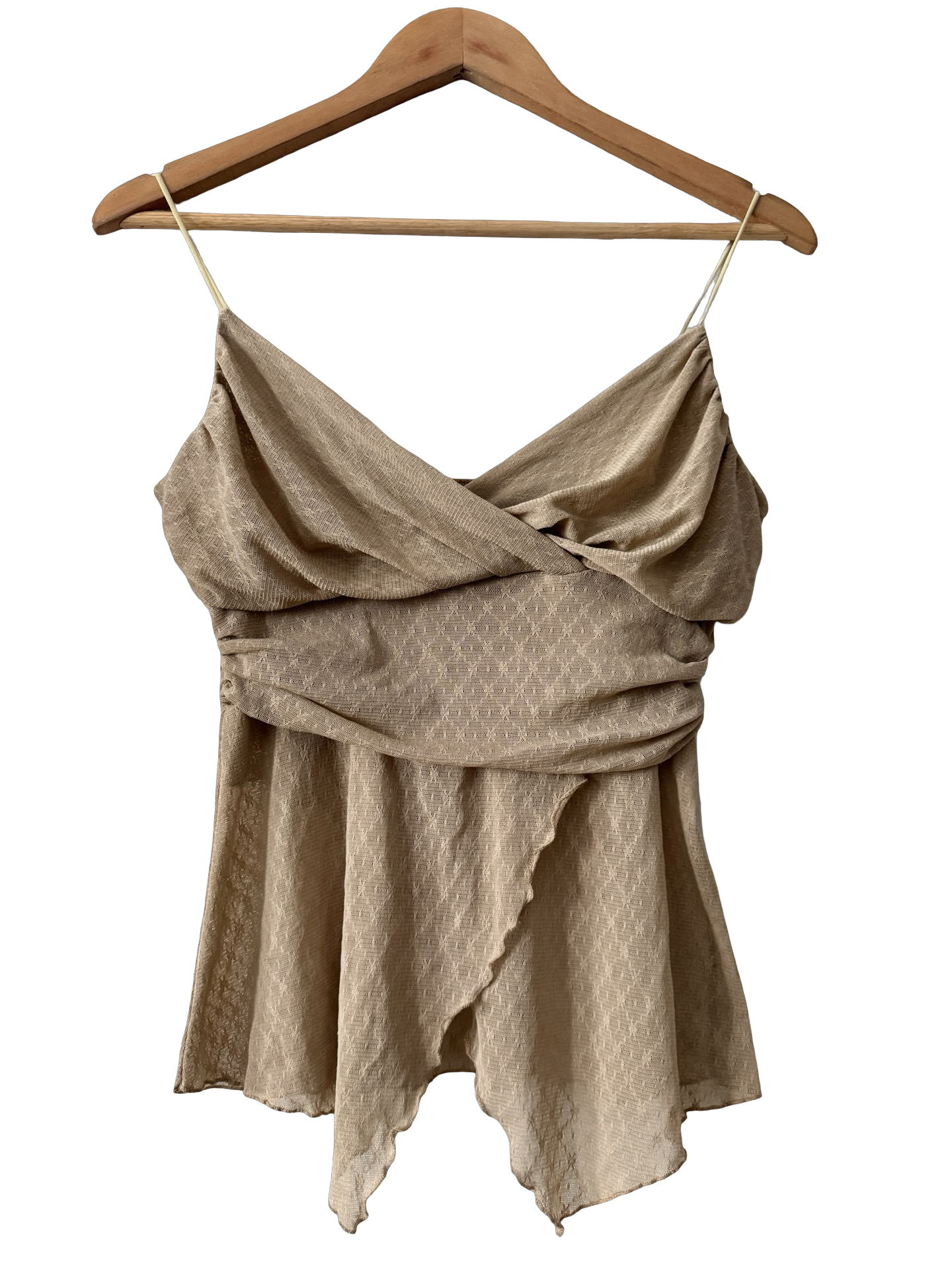 Vintage Y2K French Toffee Soufflé Drape Top (M)