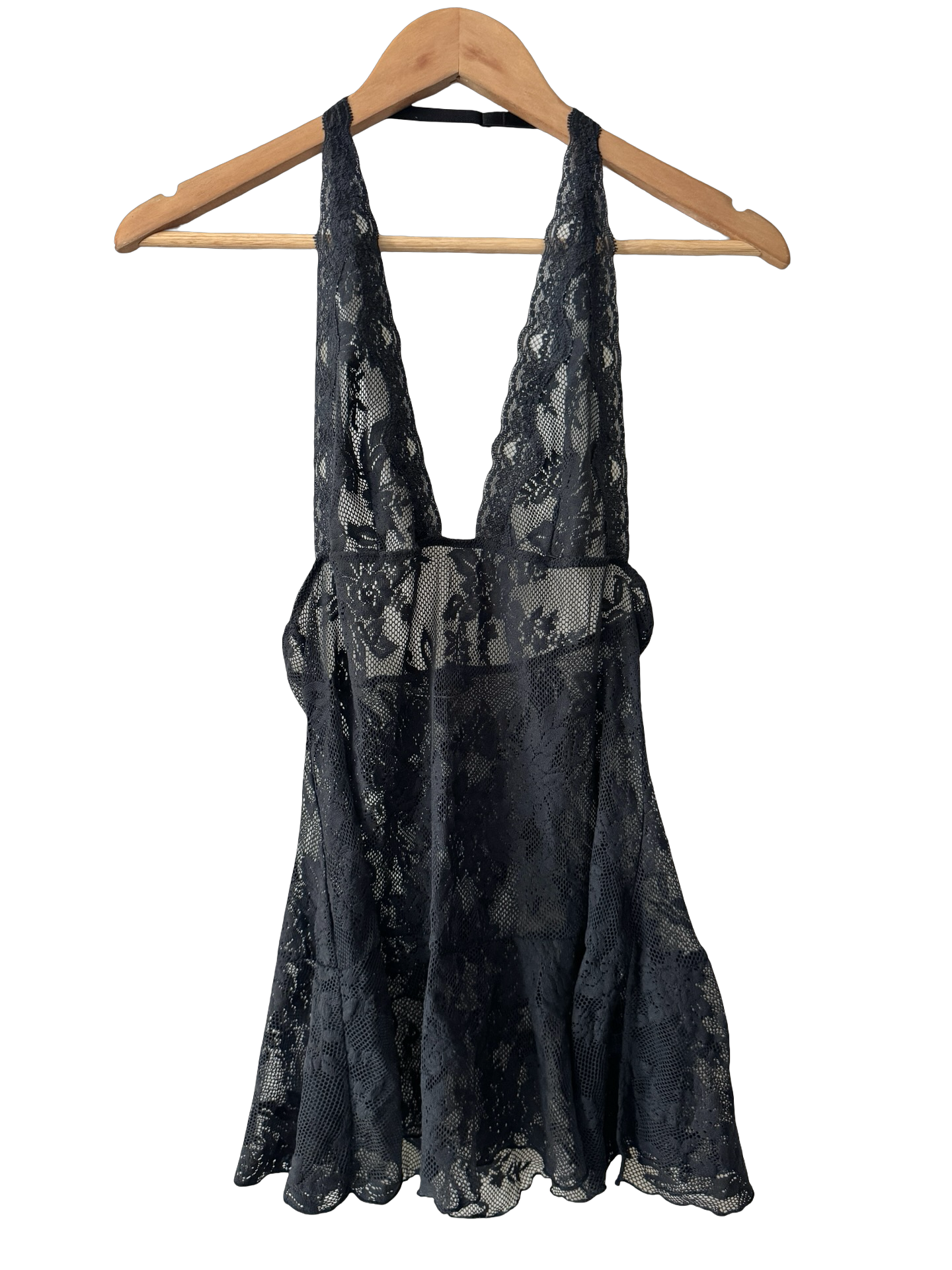 Retro Victoria’s Secret Sheer Lace Halter Top (S)