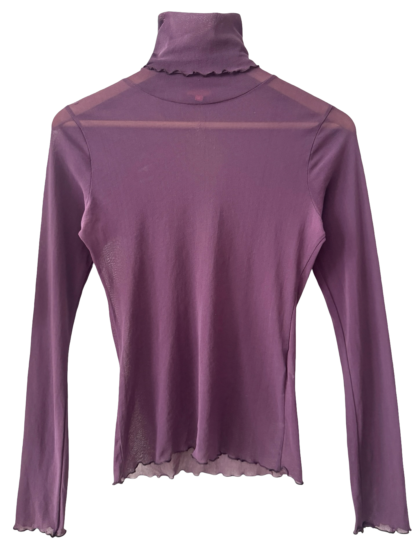 Vintage Y2K Mulberry Haze Mesh Turtleneck Top (M)