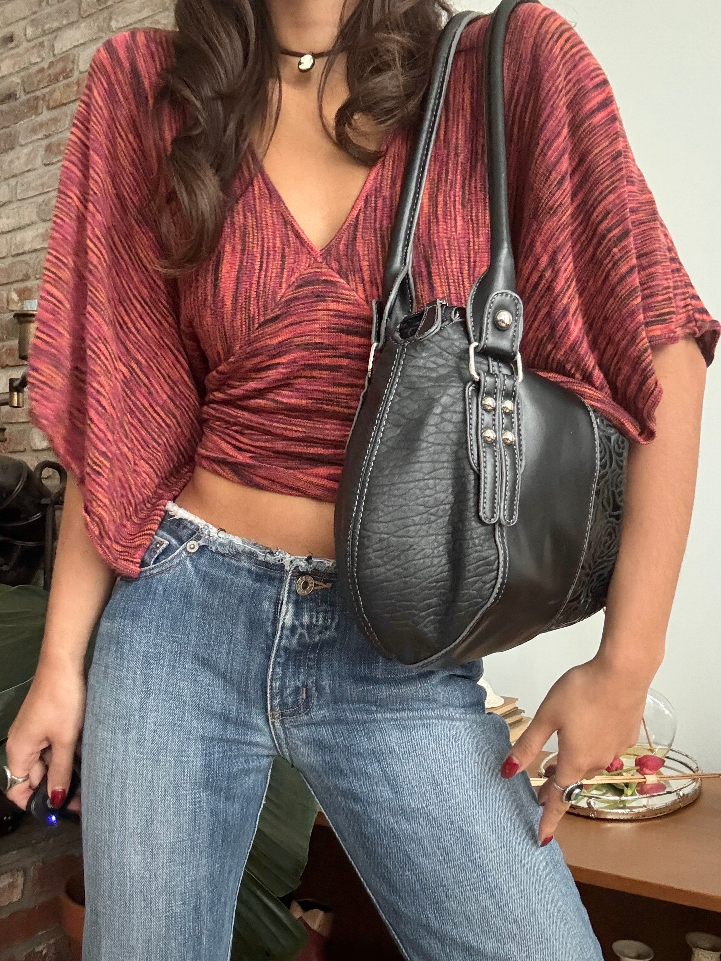 Vintage Y2K XOXO Midnight Rose Shoulder Bag