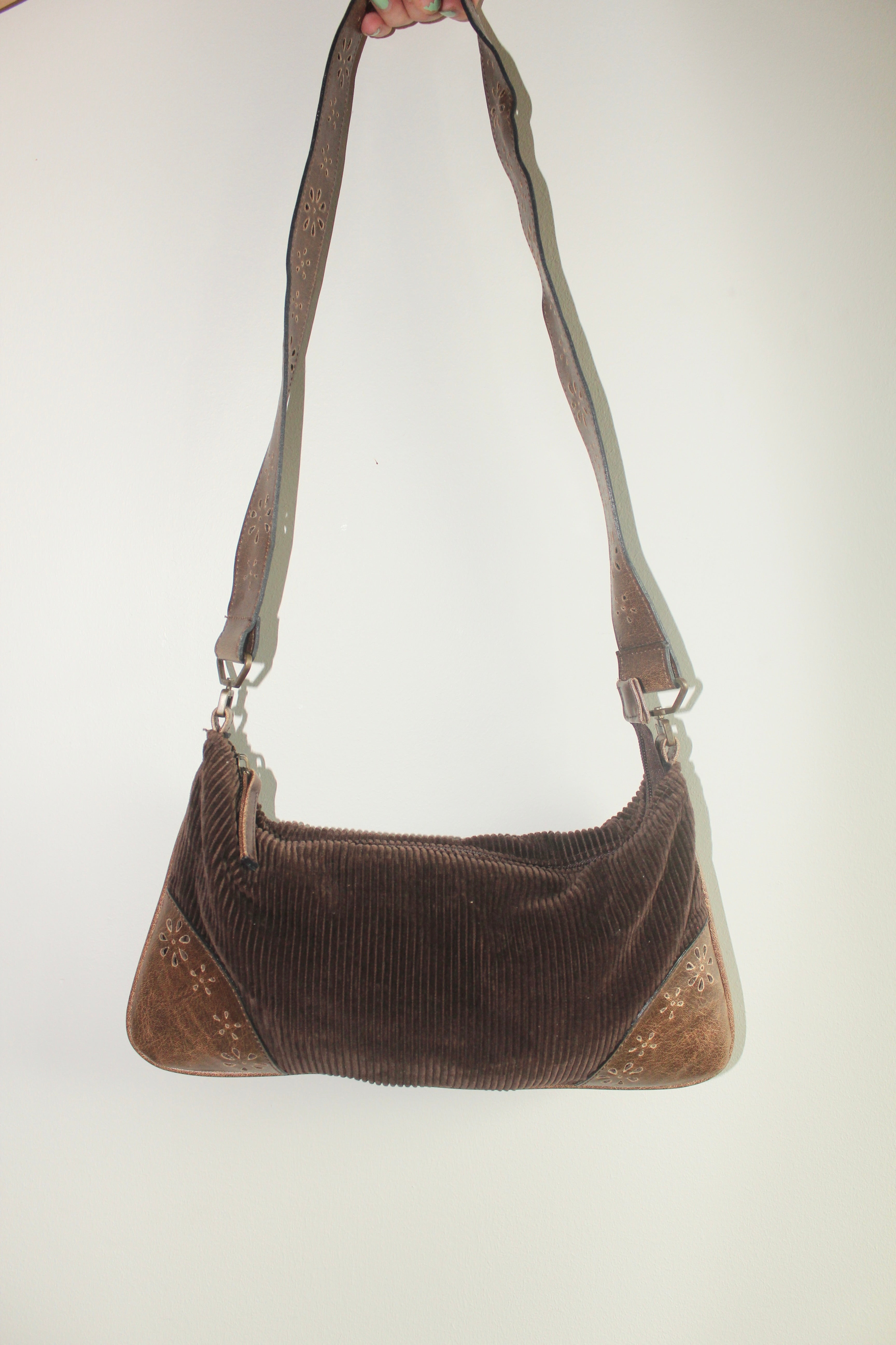 Retro Corduroy Brown Purse