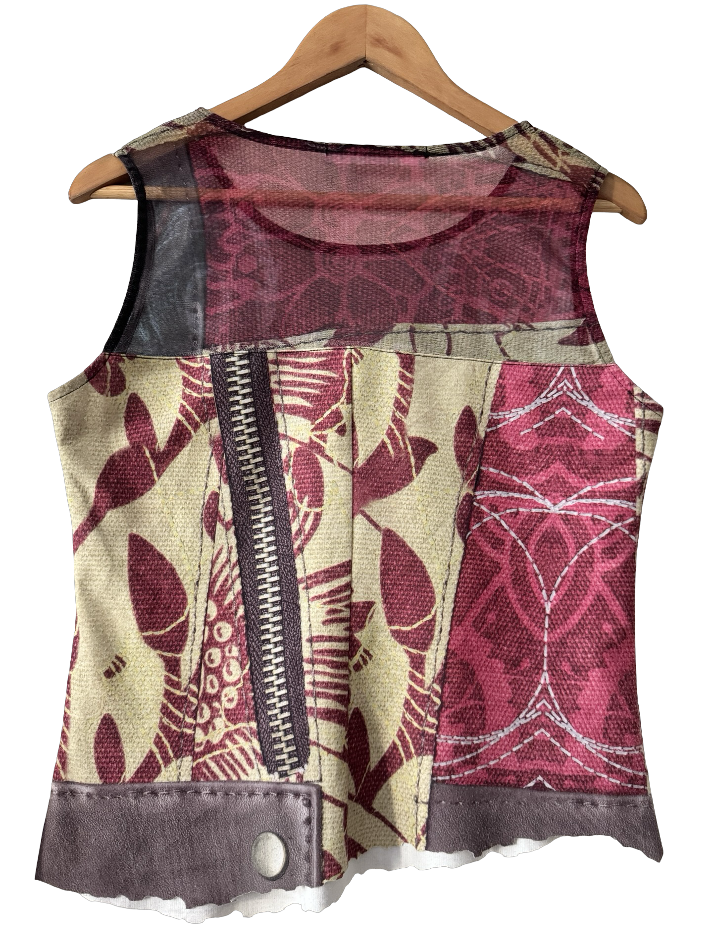 Vintage Y2K Desigual Dropout Patchwork Tank Top (L)