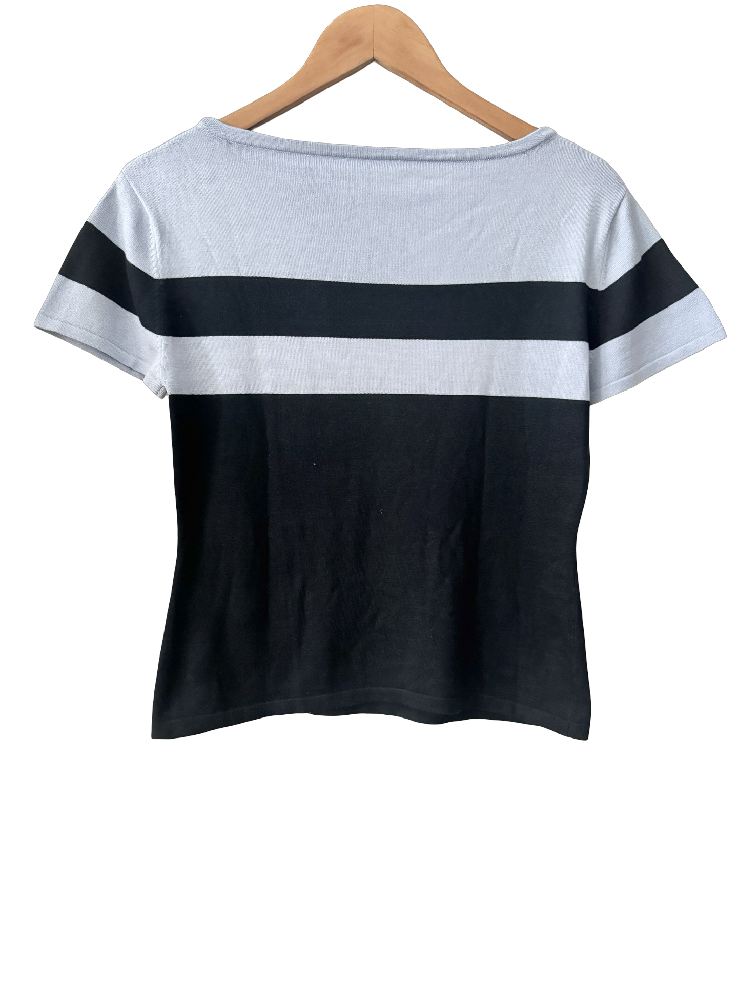 Vintage 90s Marina Stripe Silk Boatneck (L)