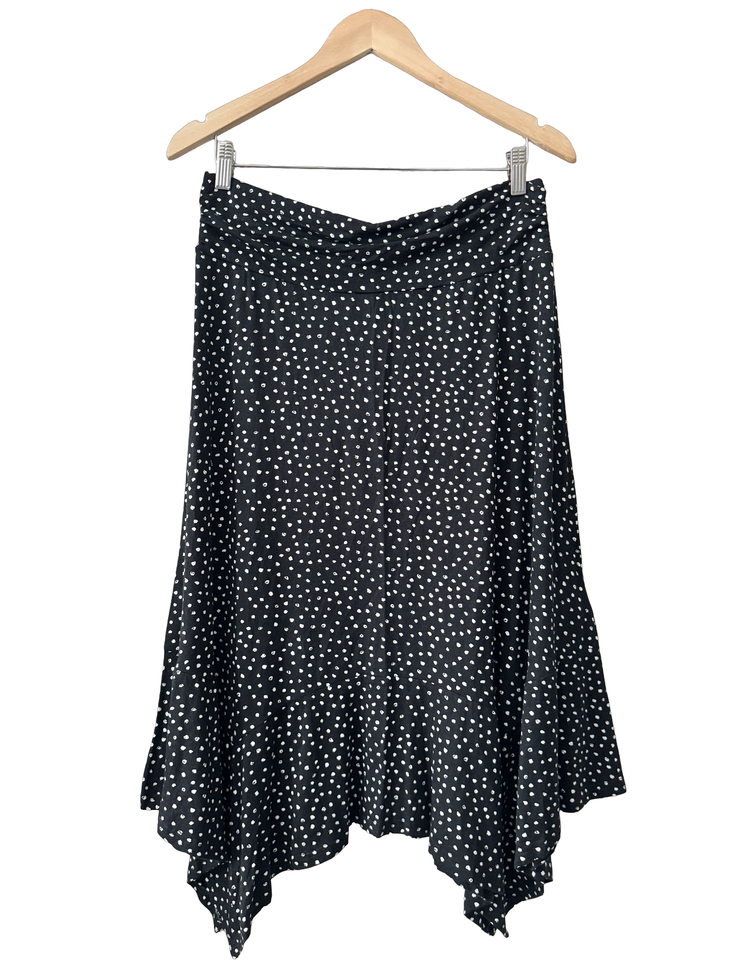 Vintage Y2K Midnight Dotted Handkerchief Midi Skirt (M)