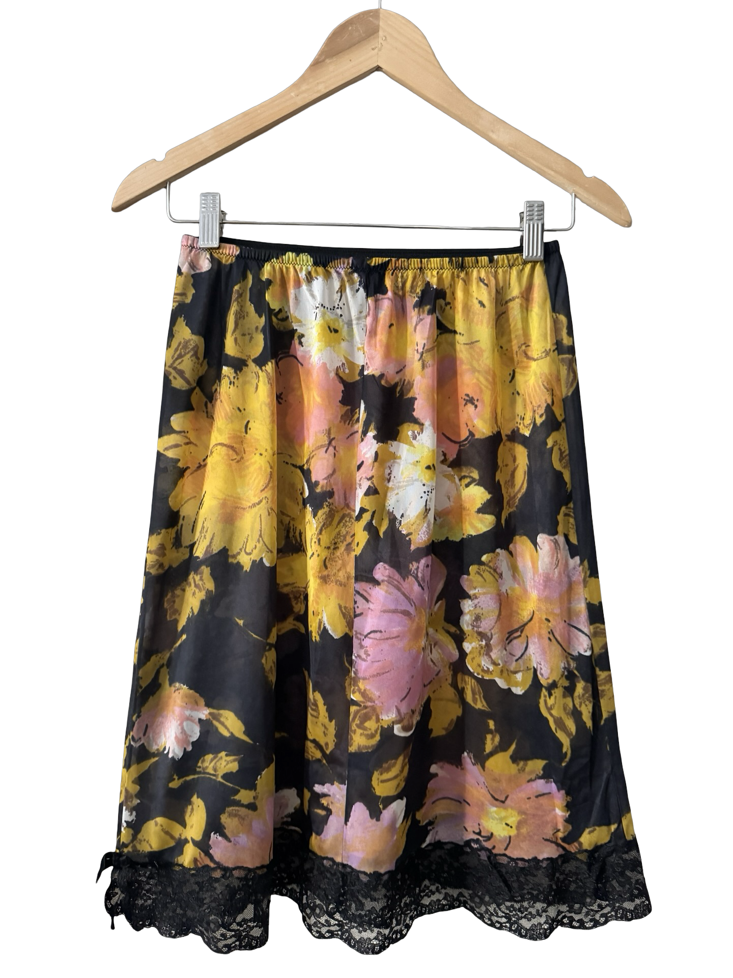 Vintage 80s Dreamy Floral Lace Midi Slip (S/M)