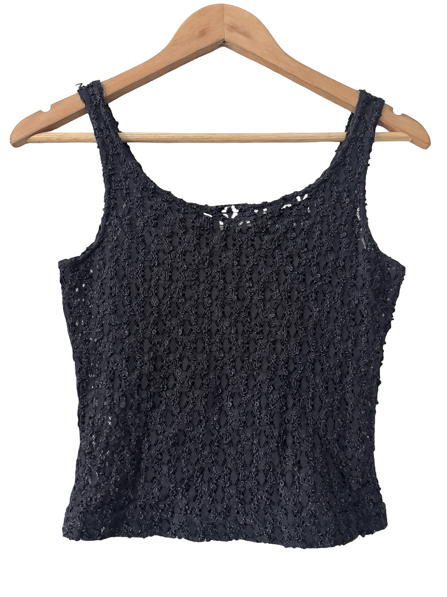 Vintage 90s Noir Crochet Tank (Small)