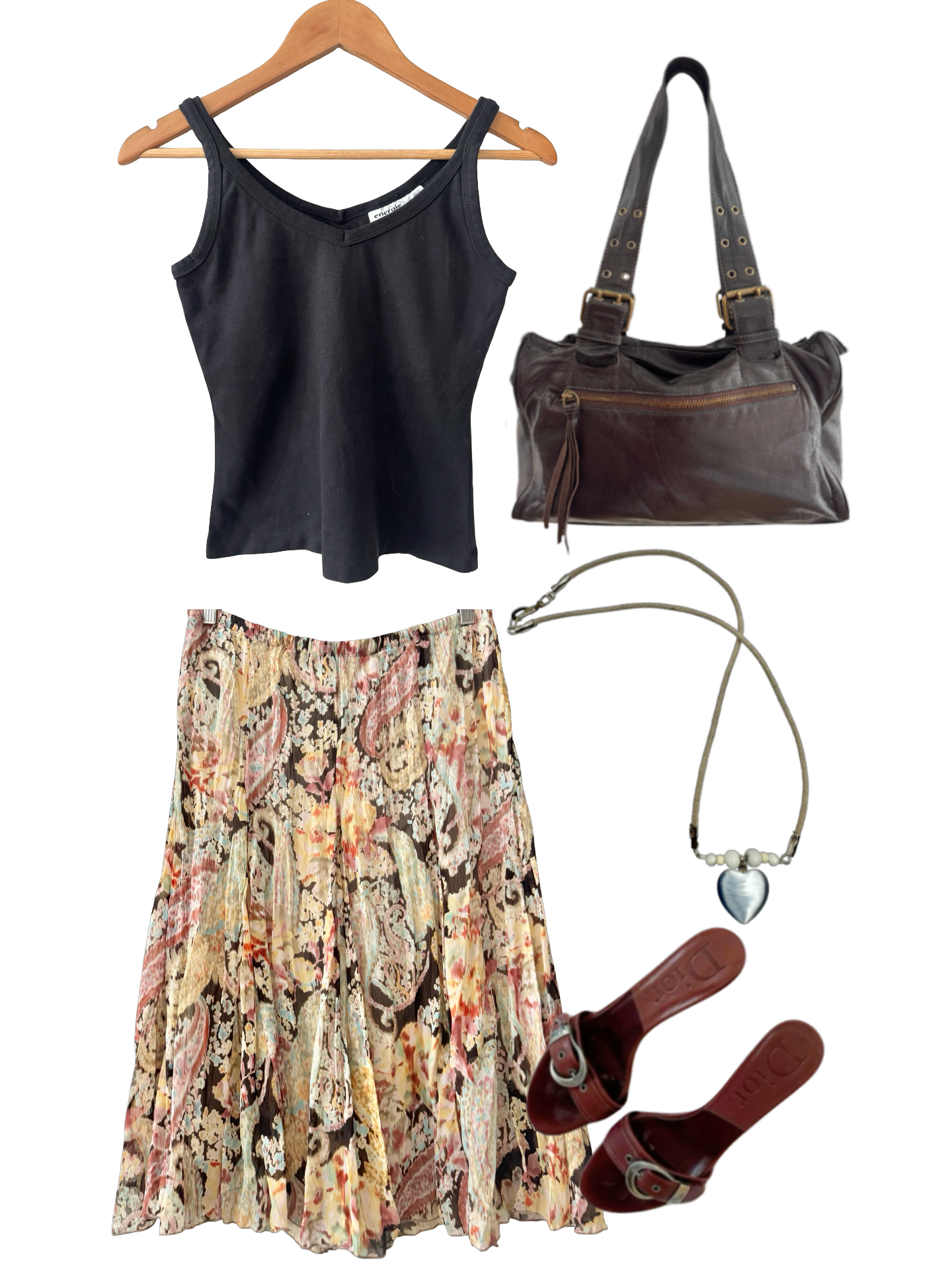 Vintage 90s Antique Wallpaper Skirt (M)