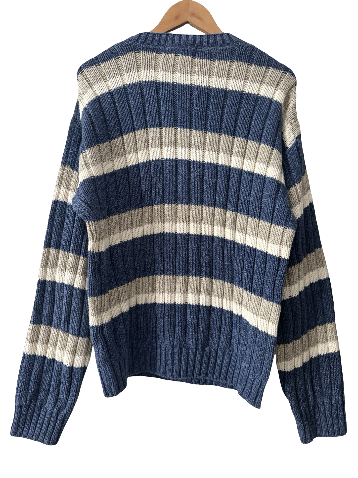 Vintage 90s Blue Harbor Striped Chunky Knit Sweater (XL)