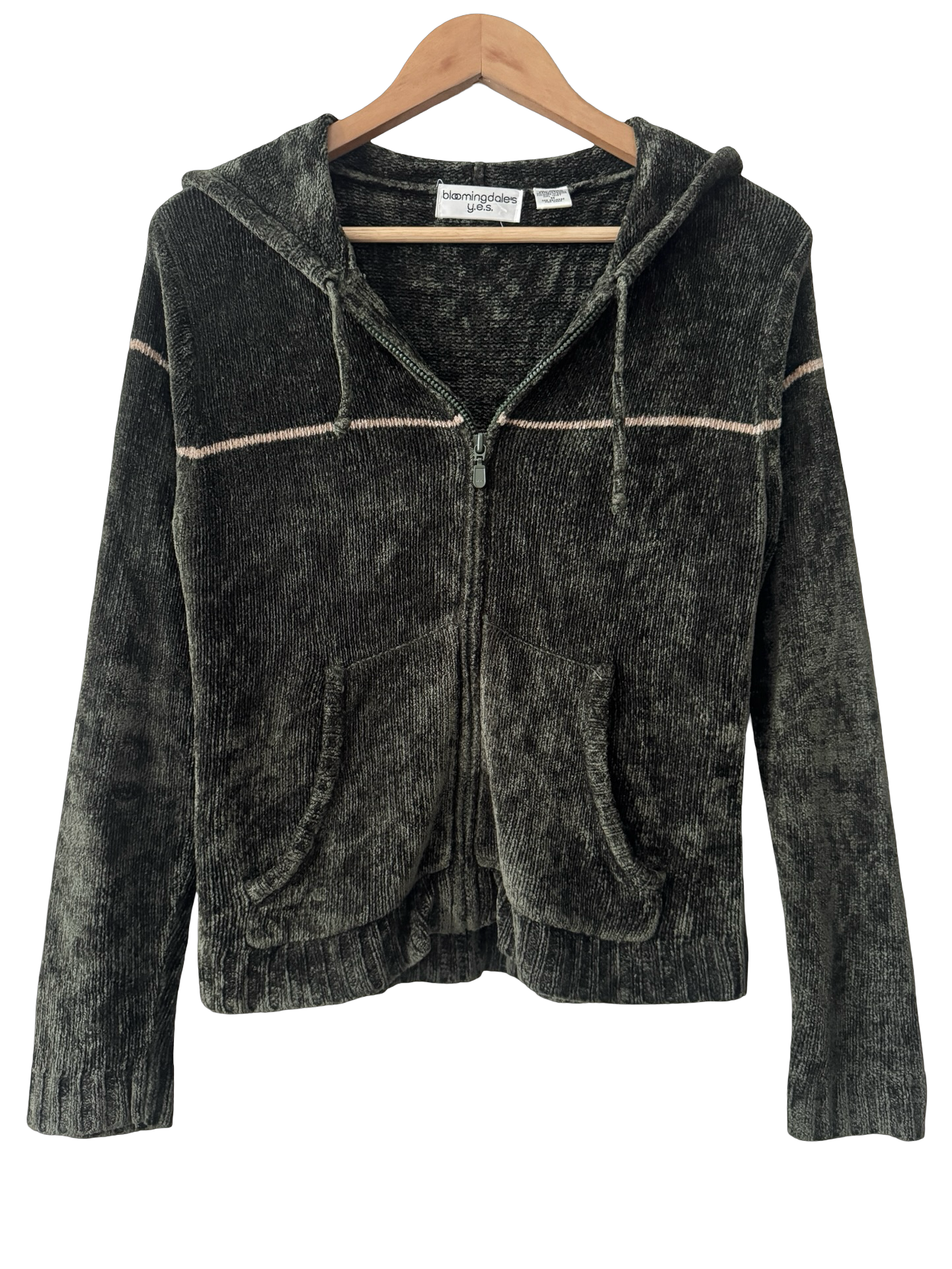Vintage 90s Sporty Chic Hooded Zip Knit (M)
