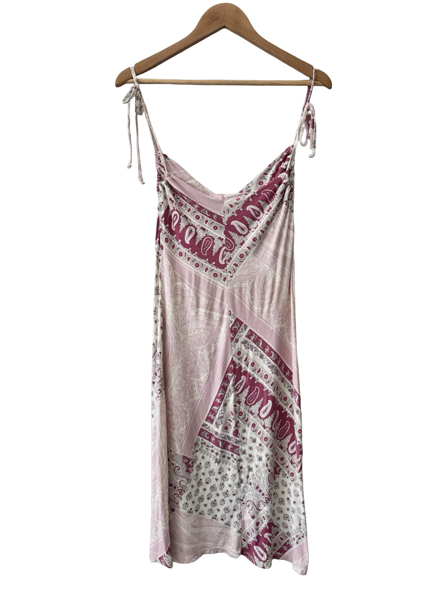 Vintage Y2K French Naf Naf Rosé Bandana Slip Dress (M)