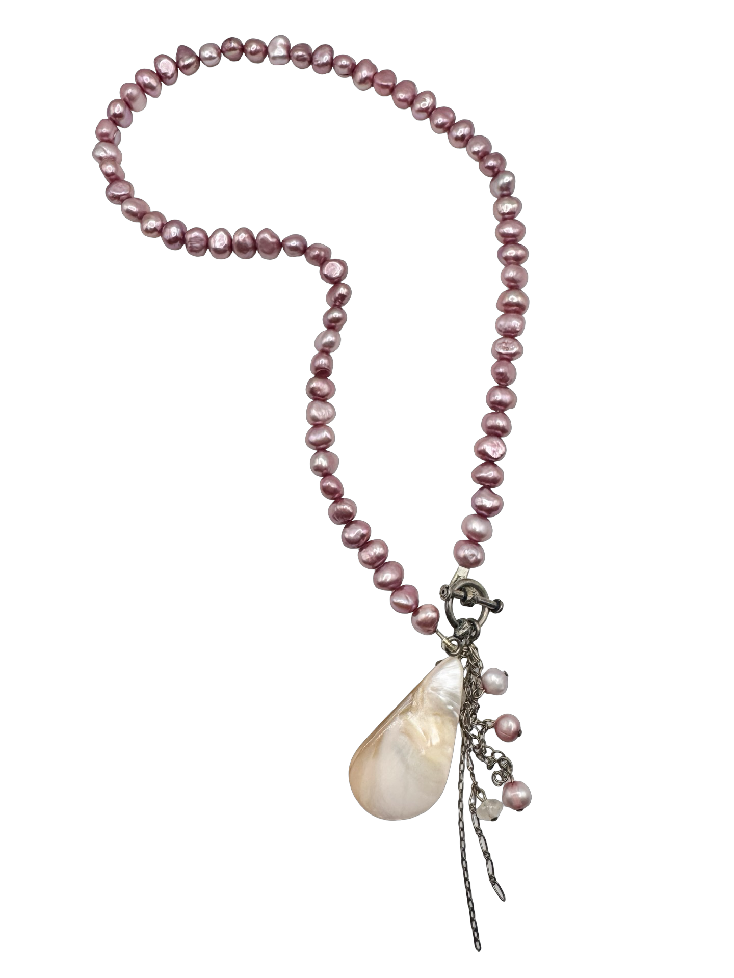 Vintage Y2K Pink Champagne Pearl Necklace